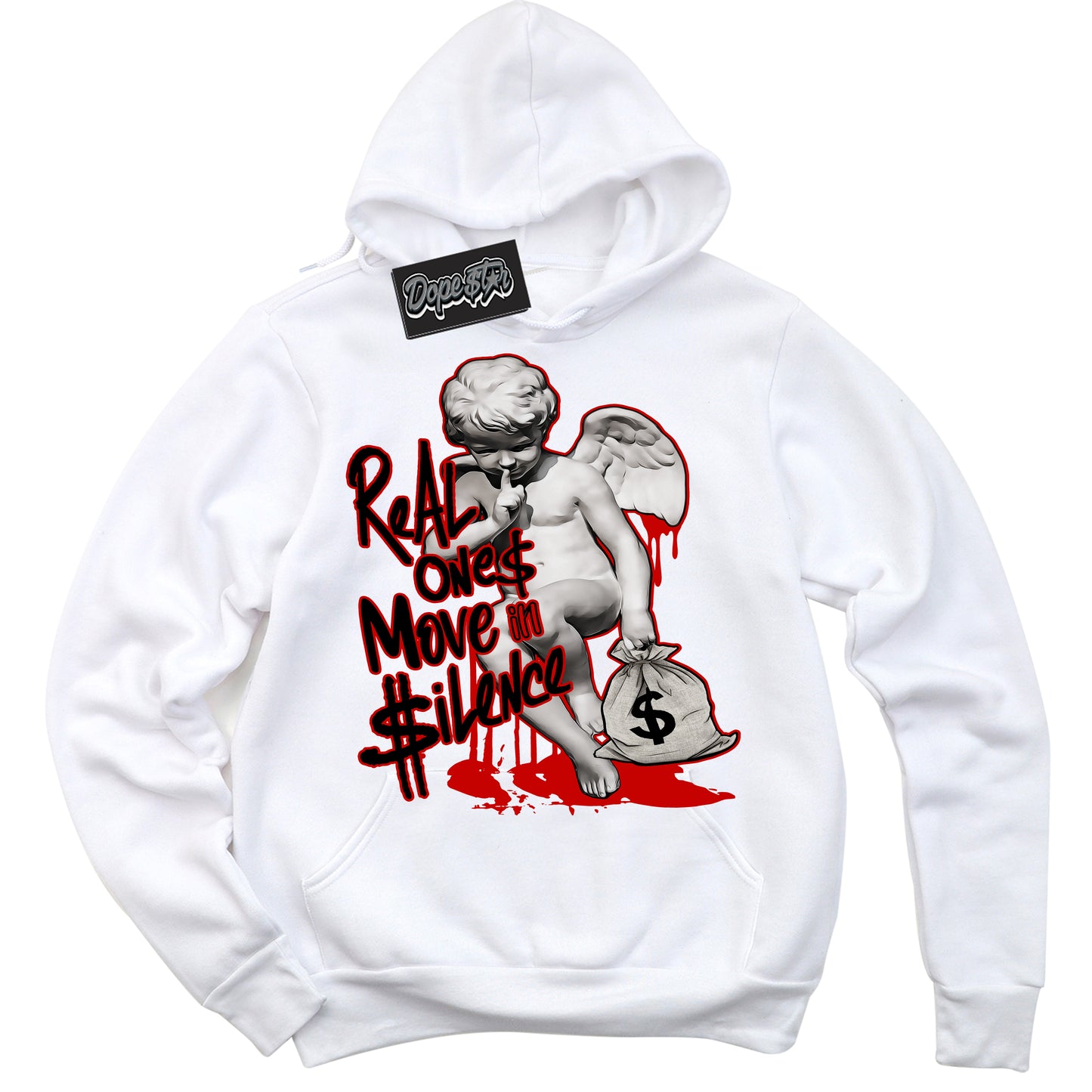 Cool White Hoodie with “ Real Ones Cherub ” design that Perfectly Matches RTFKT X ND Genesis.