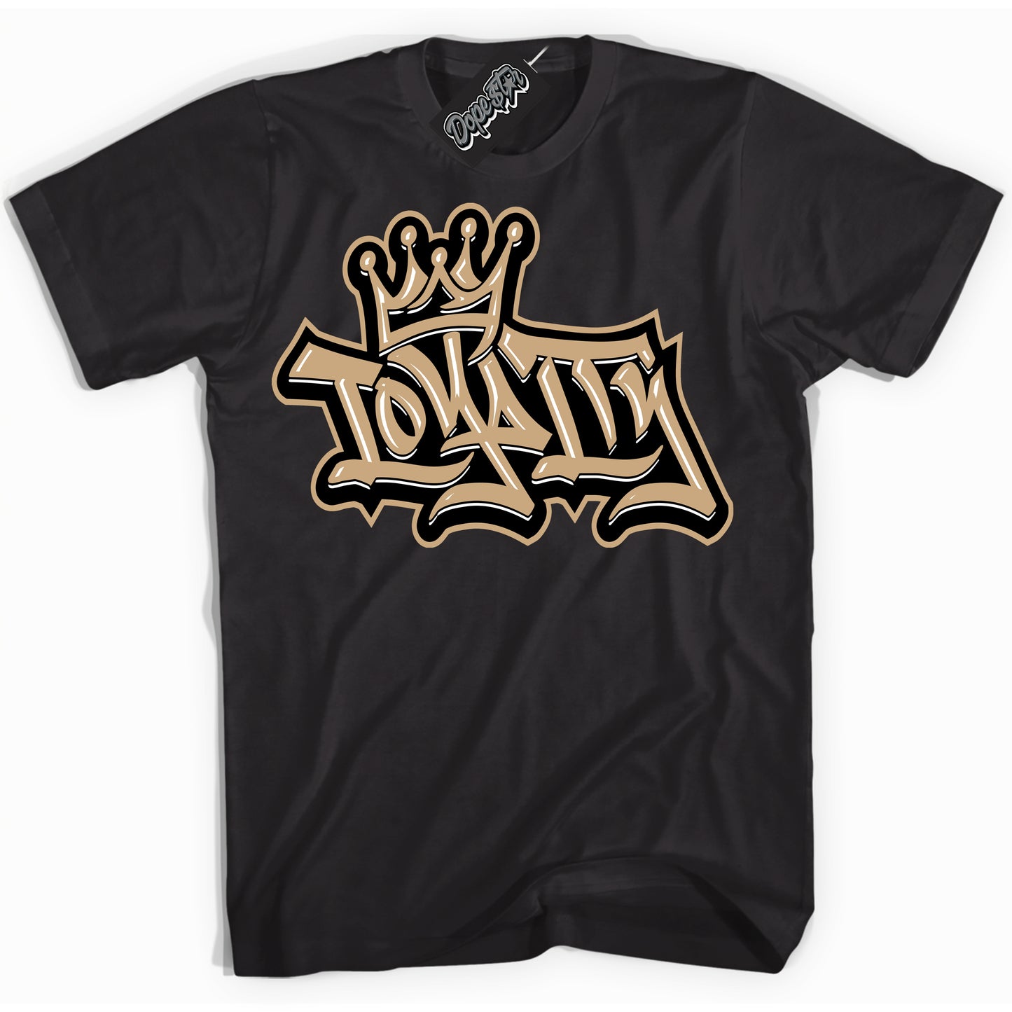 Cool Black Shirt with “Loyalty Crown” design that perfectly matches Black Anthracite Sesame Dunk.