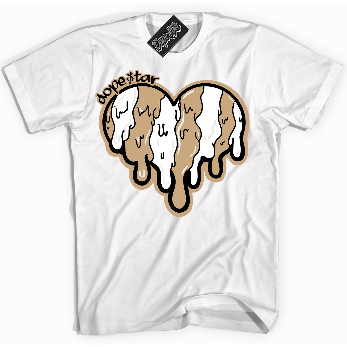 Cool White Shirt with “Melting Heart” design that perfectly matches Black Anthracite Sesame Dunk.