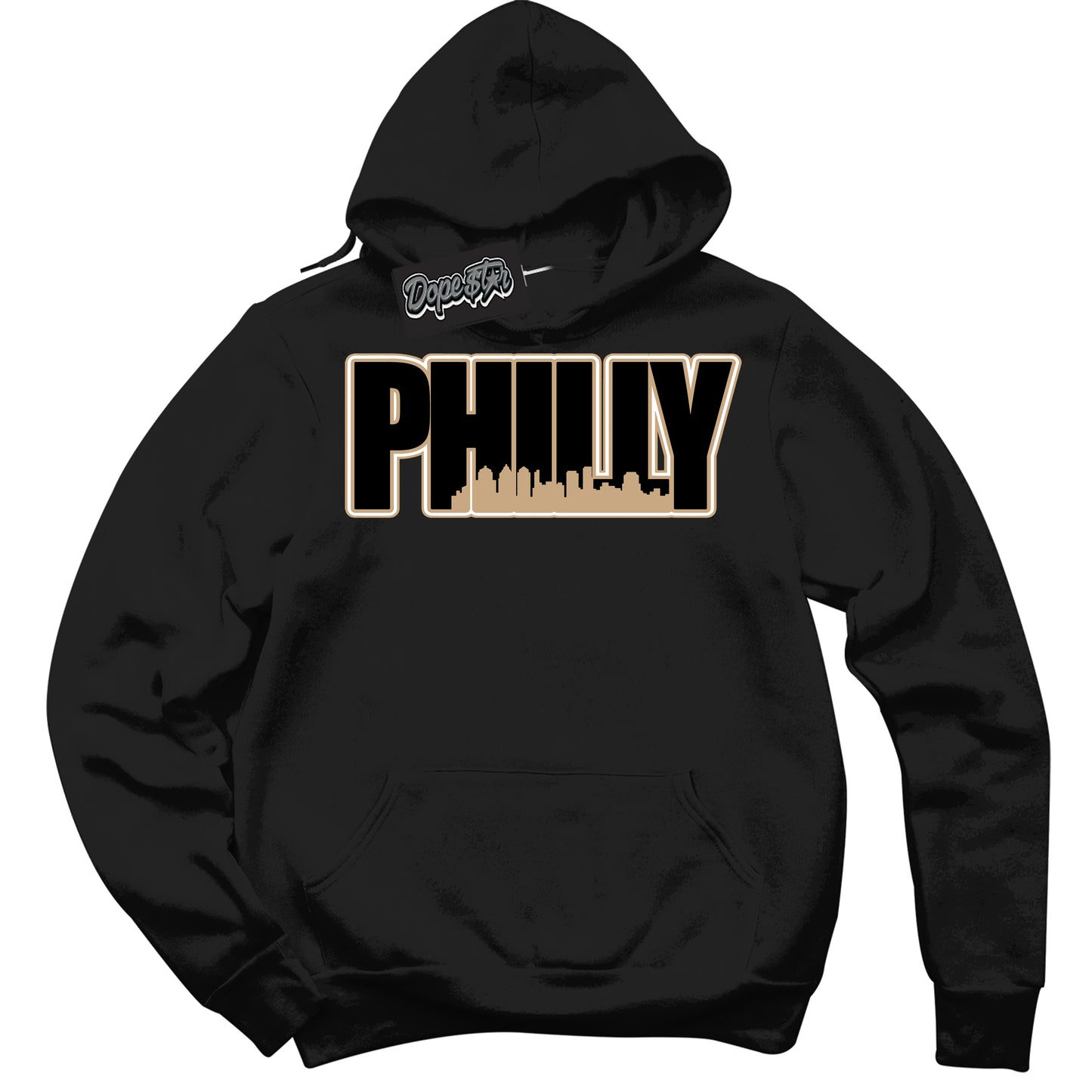 Cool Black Hoodie with “Philly” design that Perfectly Matches Black Anthracite Sesame Dunk.