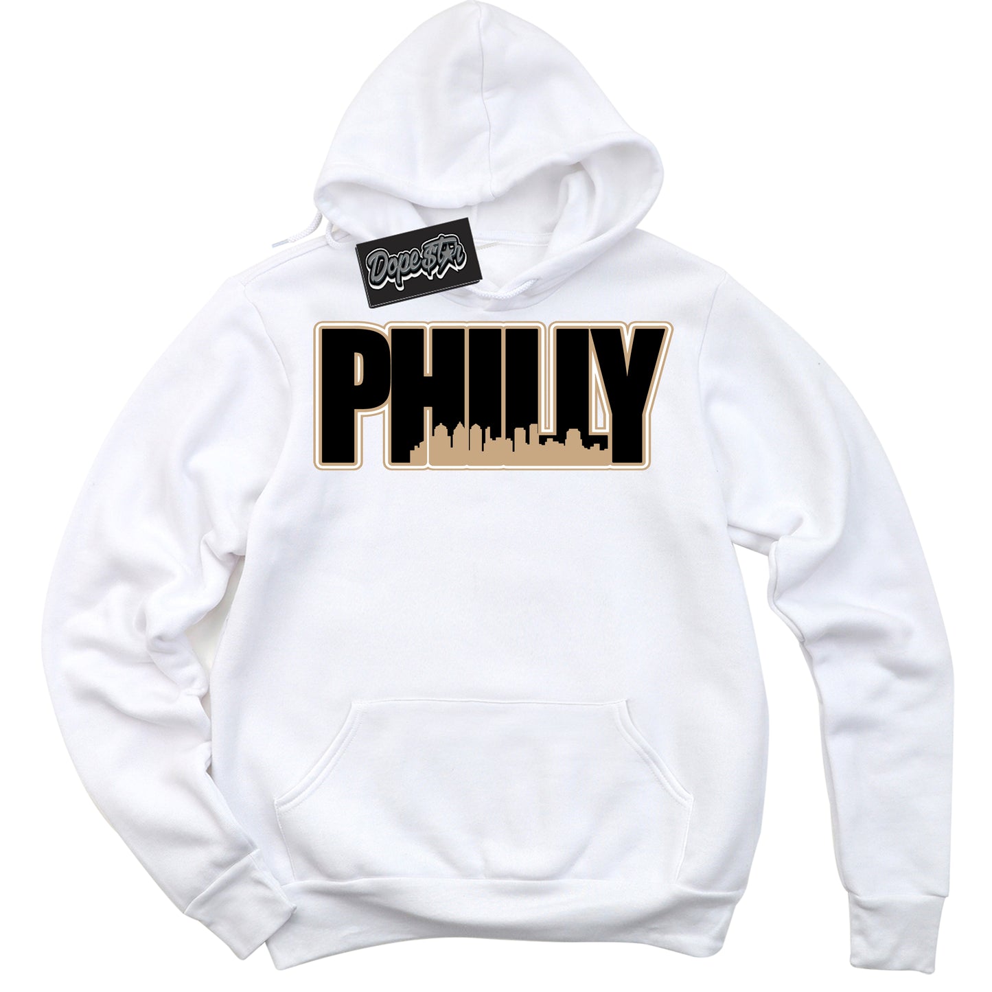 Cool White Hoodie with “Philly” design that Perfectly Matches Black Anthracite Sesame Dunk.
