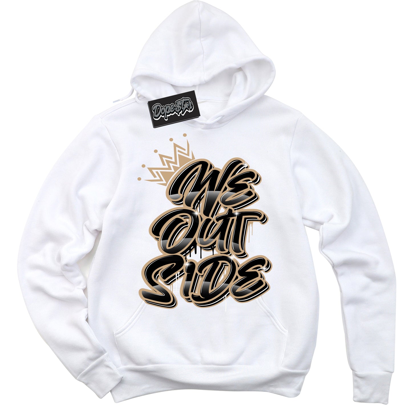 Cool White Hoodie with “We Outside” design that Perfectly Matches Black Anthracite Sesame Dunk.