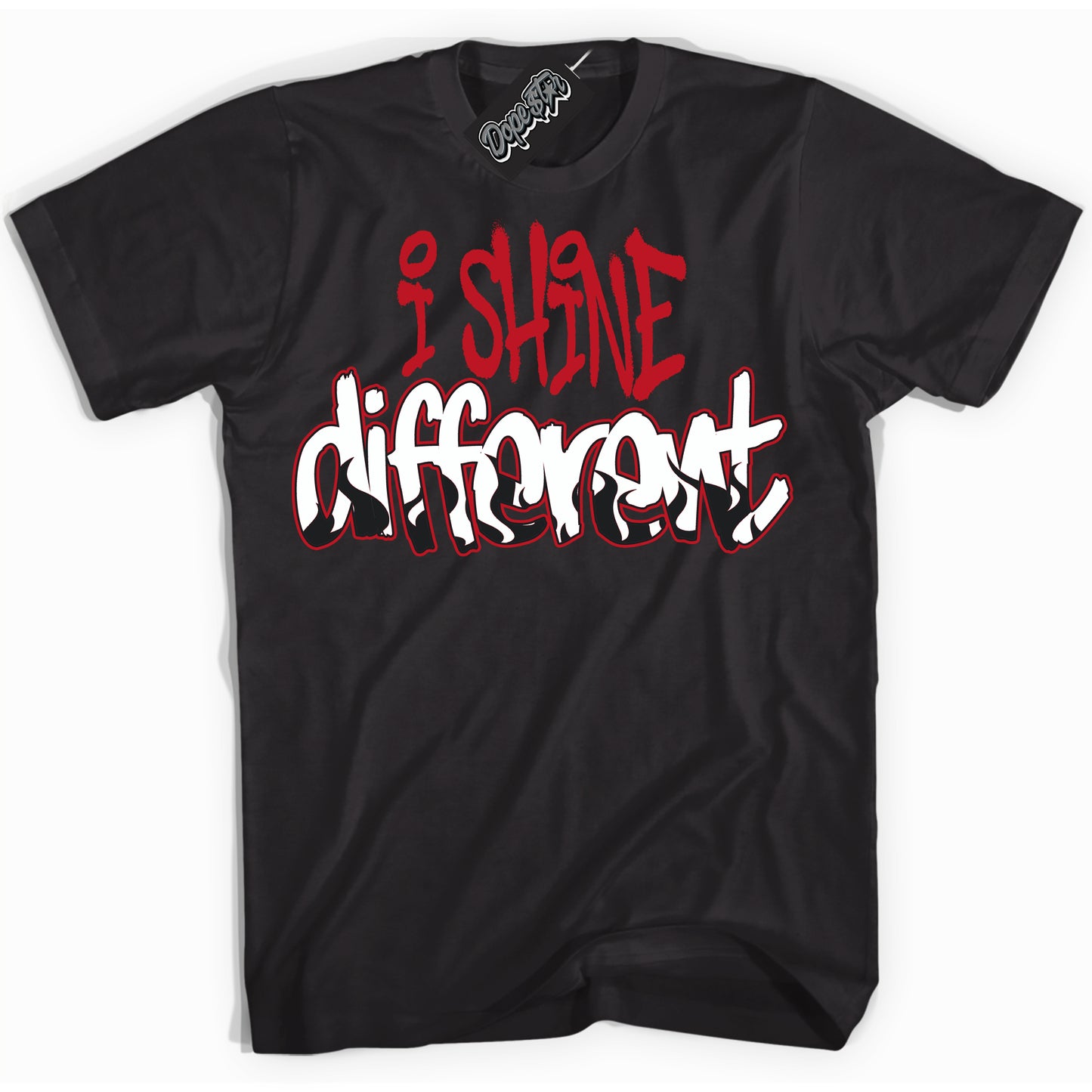 Cool Black Shirt with “I Shine Different” design that perfectly matches Black Dragon Red Dunk.