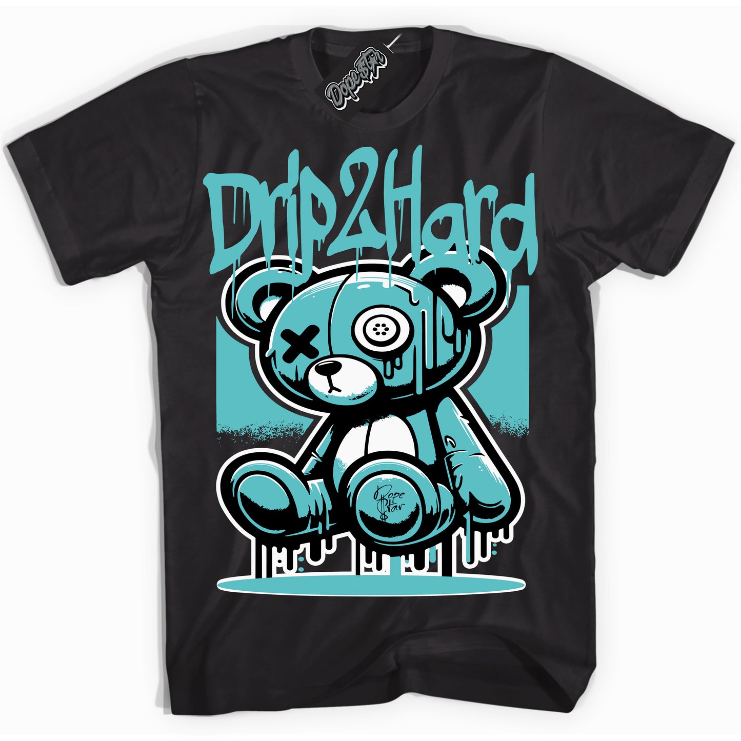 Cool Black Shirt with “Drip 2 Hard” design that perfectly matches Black Dusty Cactus Dunk.