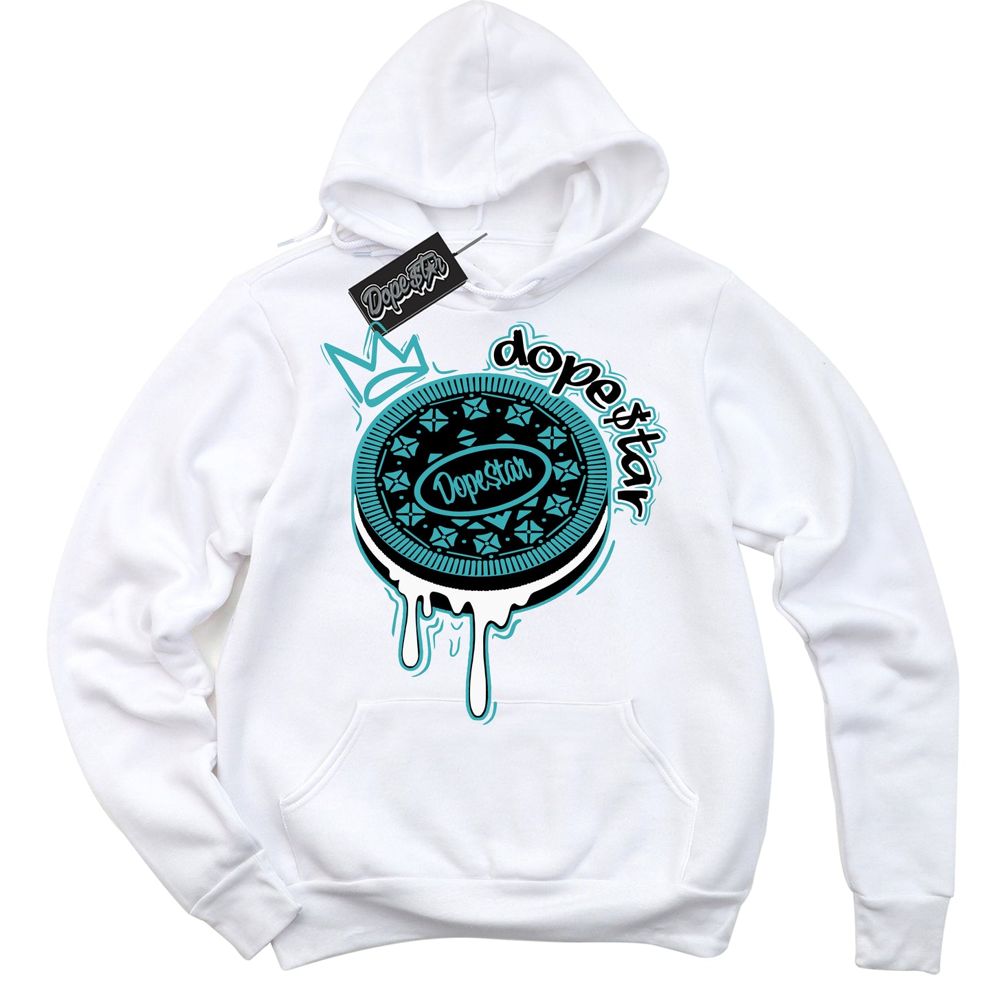 Cool White Hoodie with “Oreo DS” design that Perfectly Matches Black Dusty Cactus Dunk.