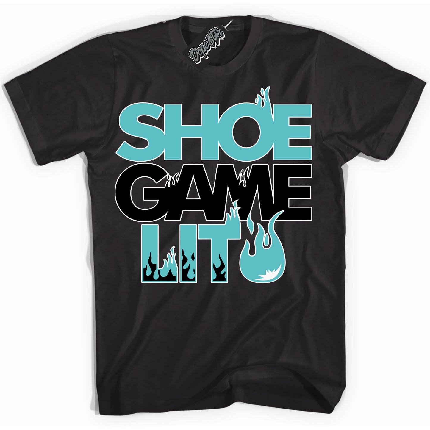 Cool Black Shirt with “Shoe Game Lit” design that perfectly matches Black Dusty Cactus Dunk.