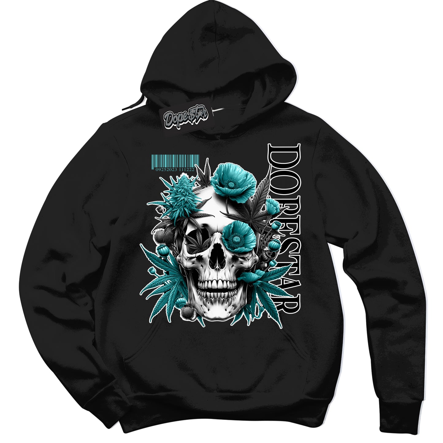 Cool Black Hoodie with “Skull Poppies” design that Perfectly Matches Black Dusty Cactus Dunk.