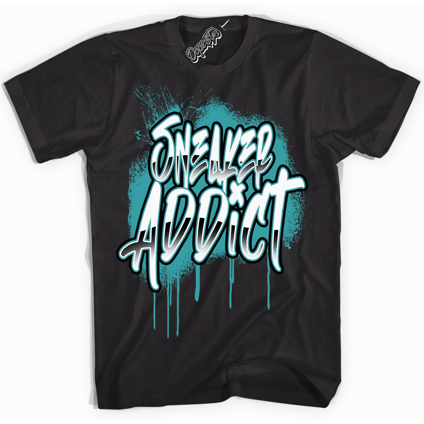 Cool Black Shirt with “Sneaker Addict” design that perfectly matches Black Dusty Cactus Dunk.