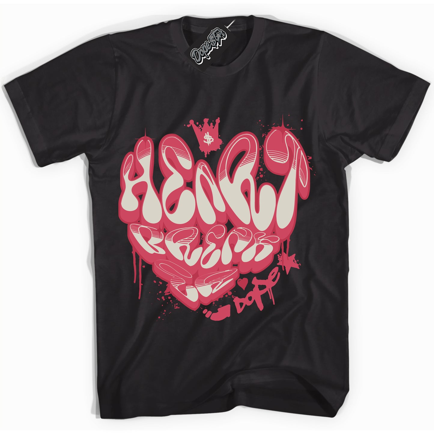 Cool Black Shirt with “Heartbreaker Graffiti” design that perfectly matches Next Nature Aster Pink Dunk.