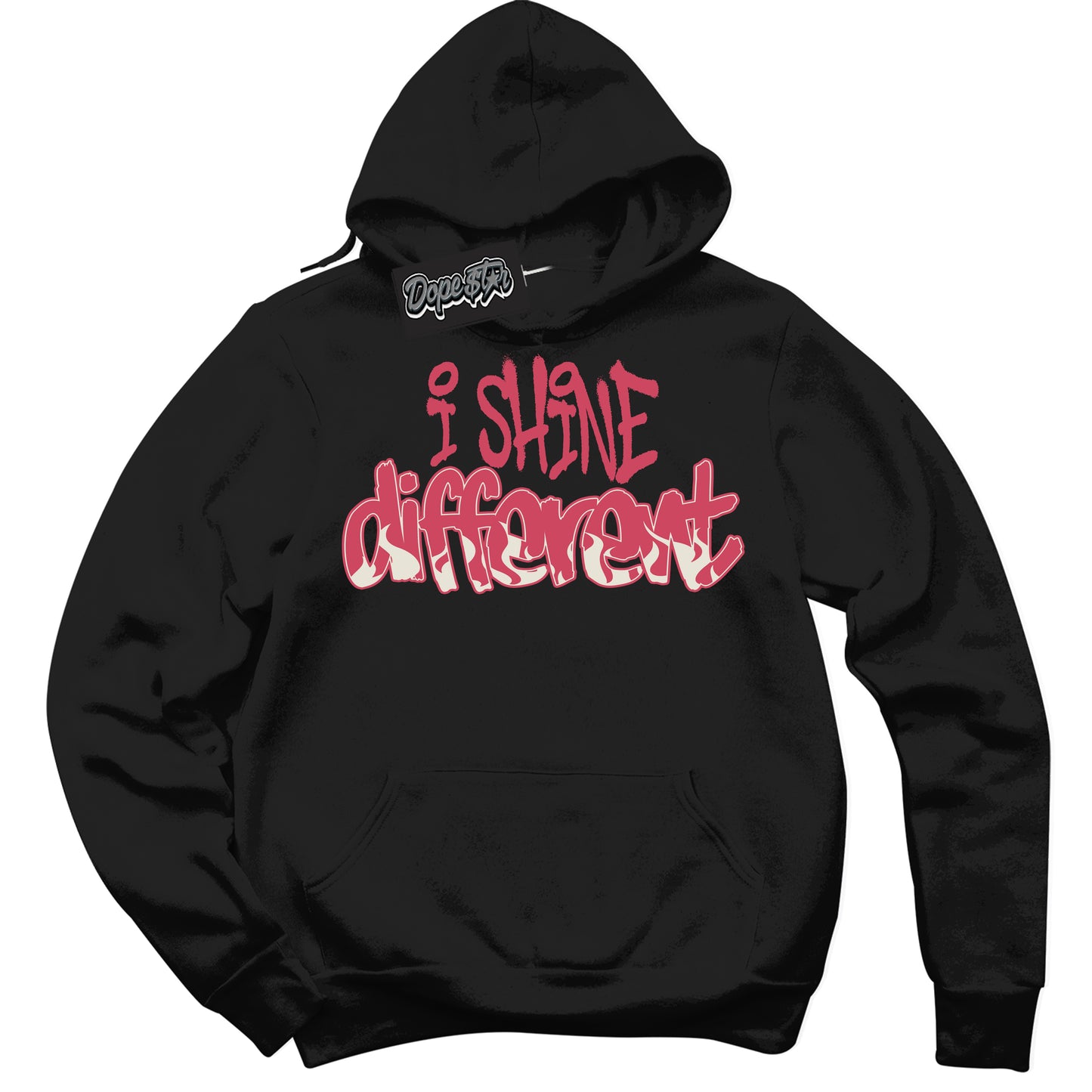 Cool Black Hoodie with “I Shine Different” design that Perfectly Matches Next Nature Aster Pink Dunk.