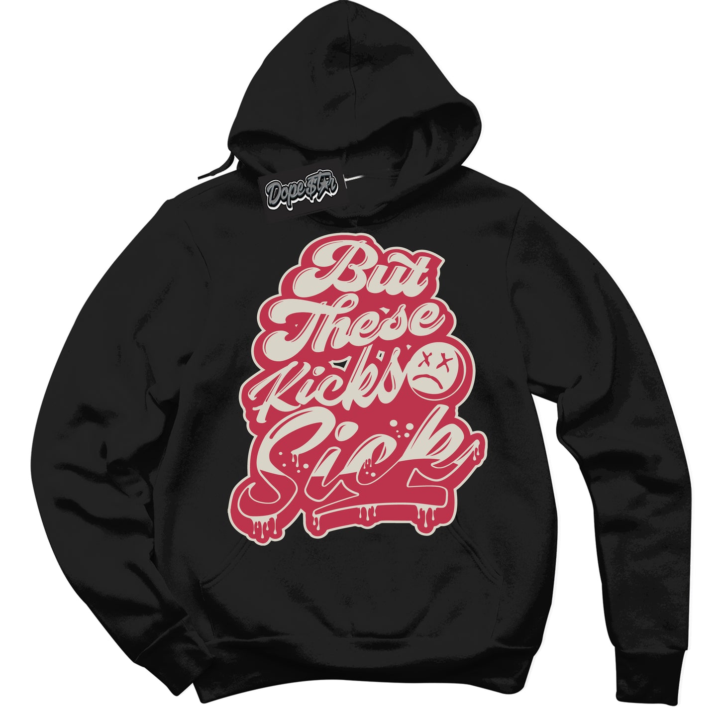 Cool Black Hoodie with “Kick Sick ” design that Perfectly Matches Next Nature Aster Pink Dunk.