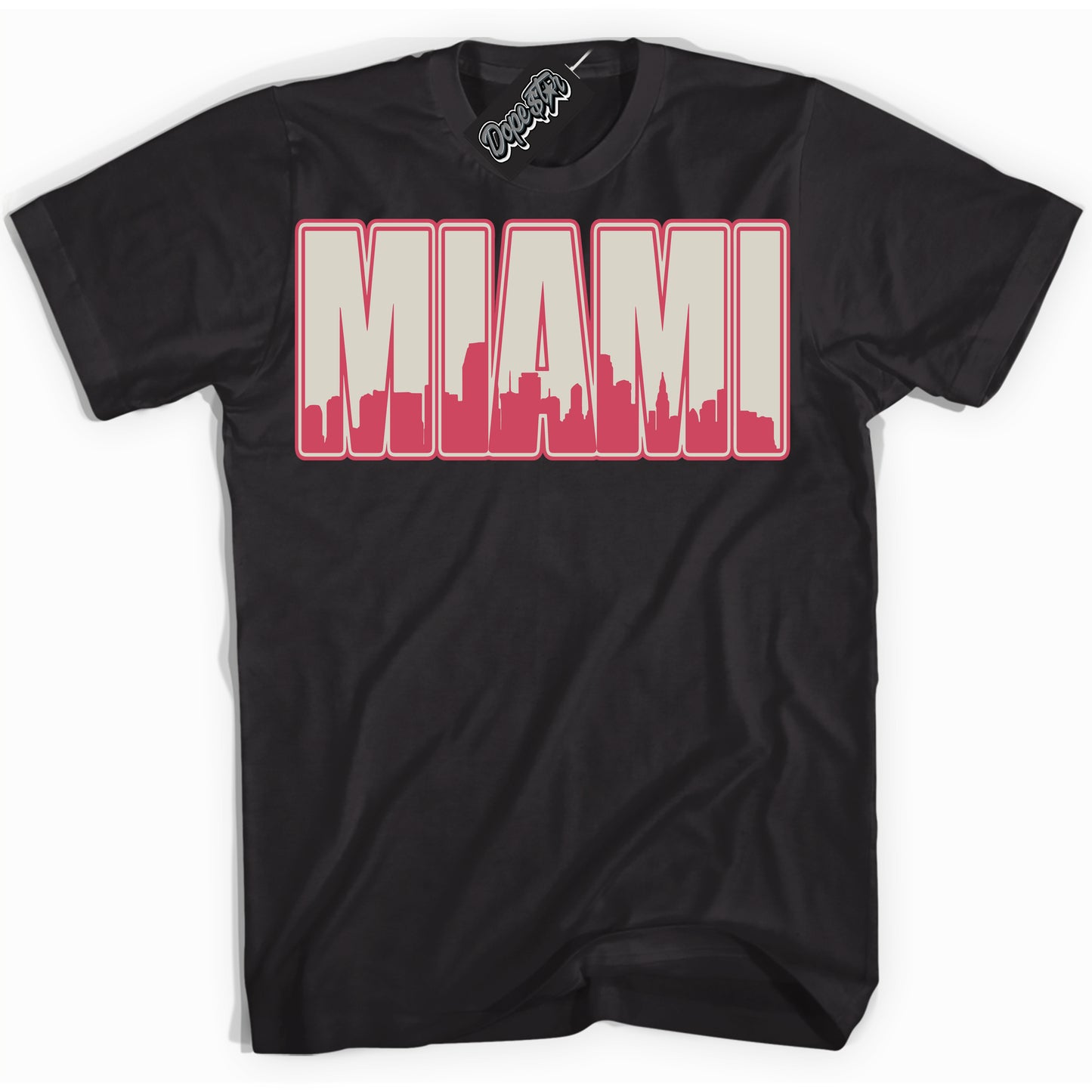 Cool Black Shirt with “Miami ” design that perfectly matches Next Nature Aster Pink Dunk.