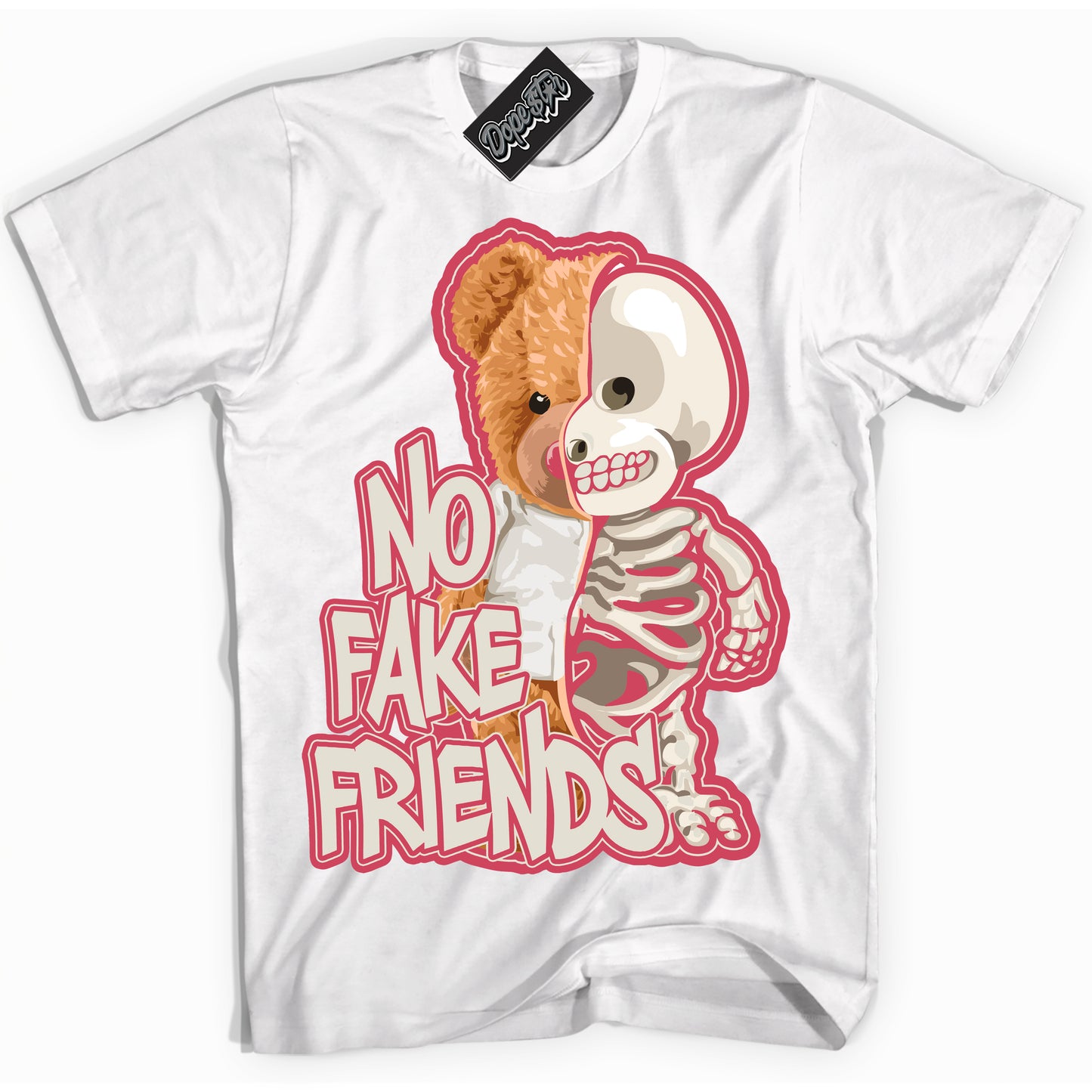 Cool White Shirt with “No Fake Friends” design that perfectly matches Next Nature Aster Pink Dunk.