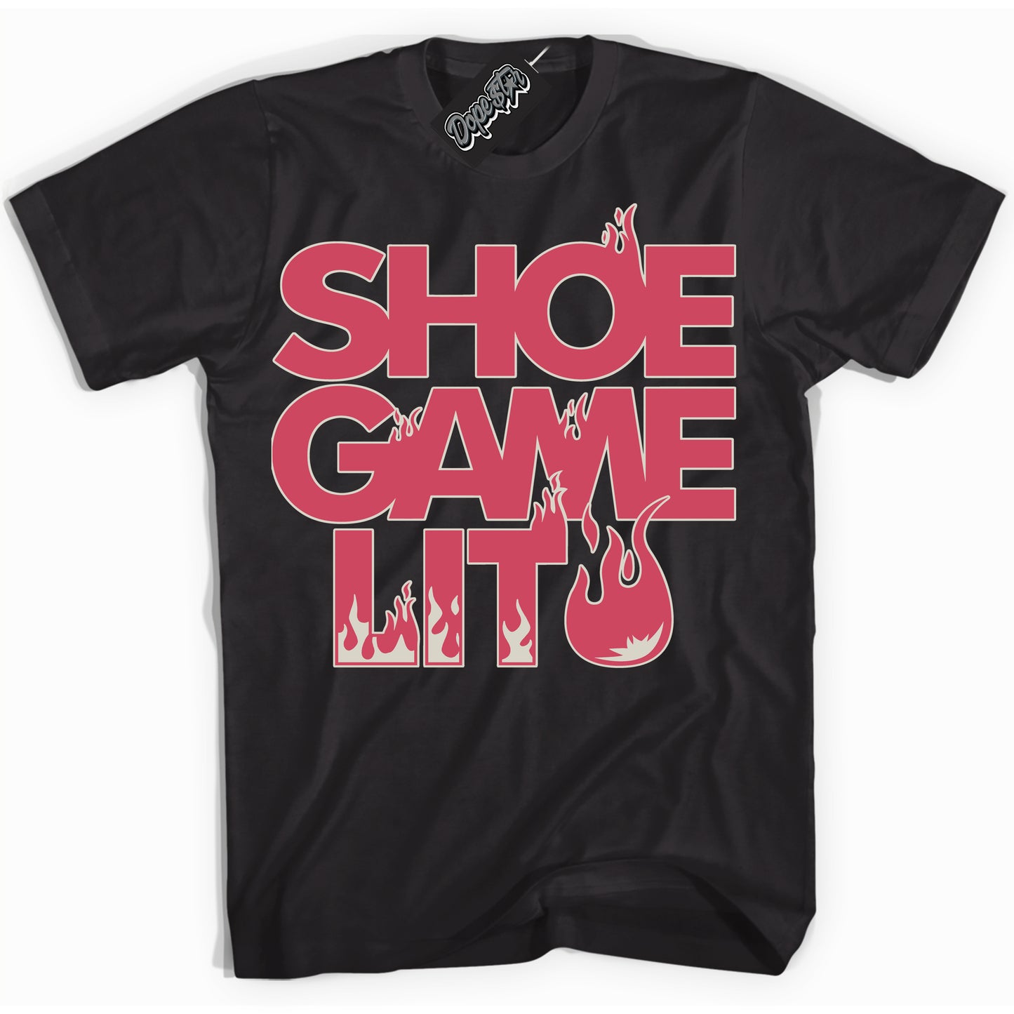 Cool Black Shirt with “Shoe Game Lit ” design that perfectly matches Next Nature Aster Pink Dunk.