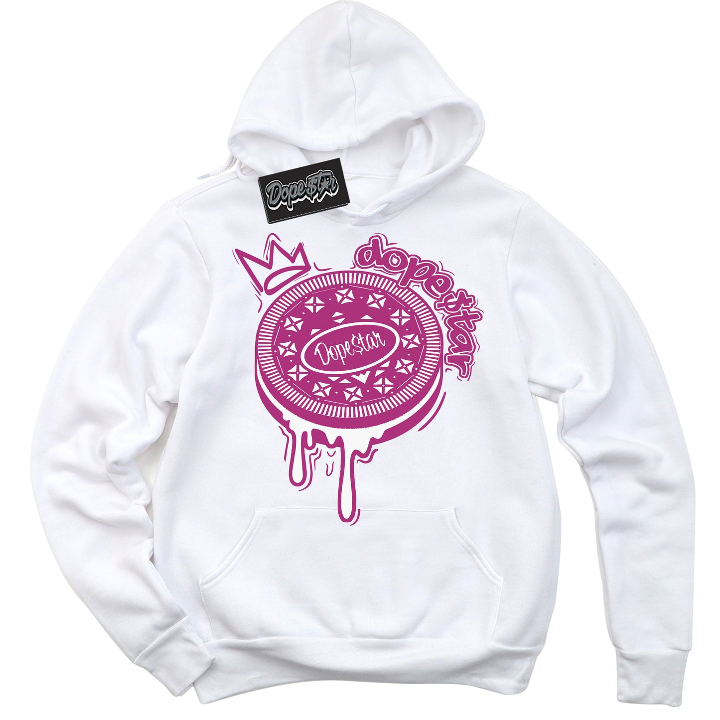 Cool White Hoodie with “Oreo DS” design that Perfectly Matches Next Nature Hot Fuchsia Dunk.
