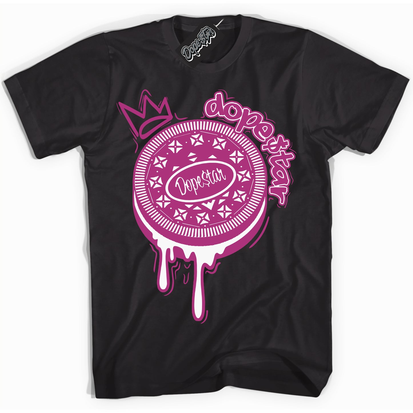 Cool Black Shirt with “Oreo DS” design that perfectly matches Next Nature Hot Fuchsia Dunk.