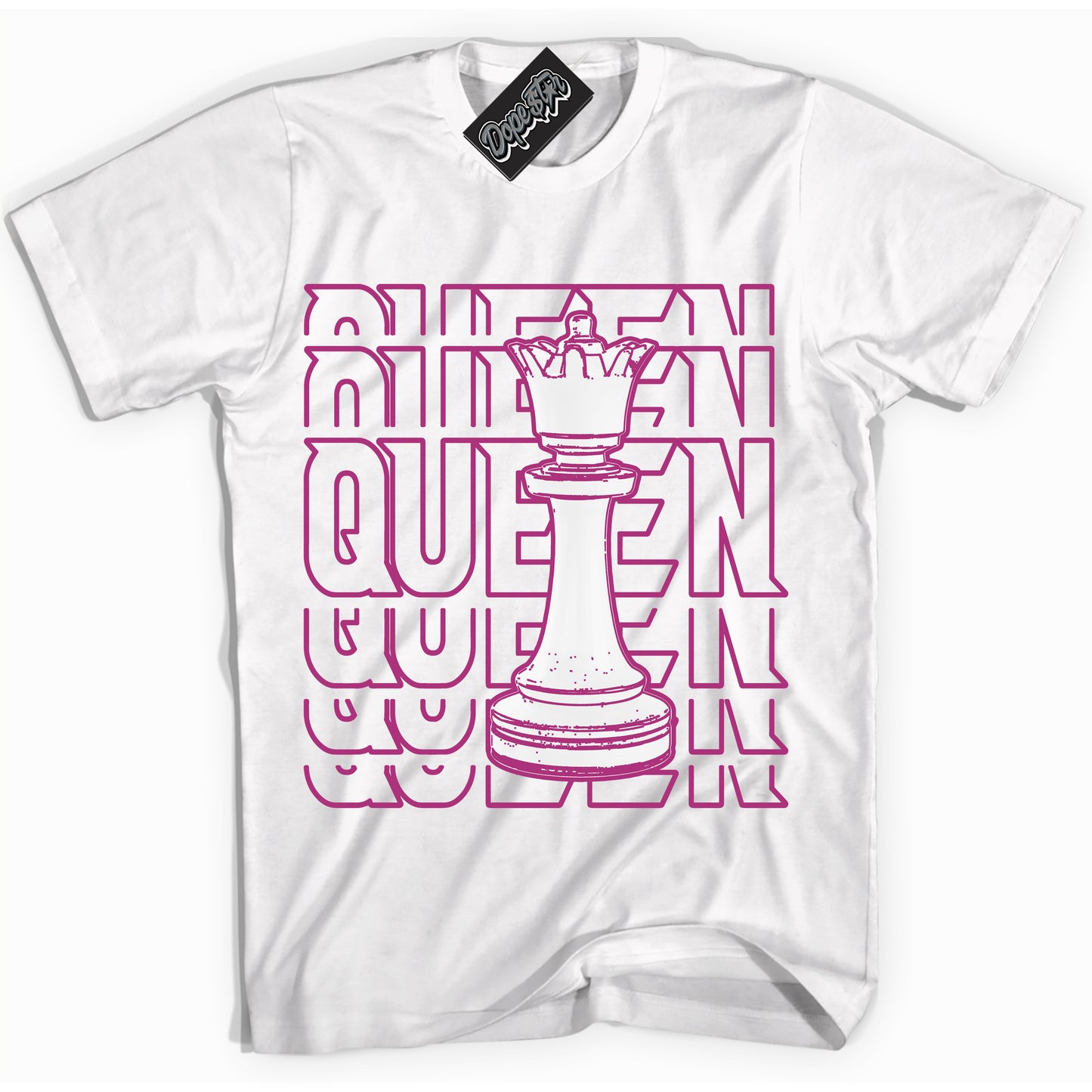Cool White Shirt with “Queen Chess” design that perfectly matches Next Nature Hot Fuchsia Dunk.