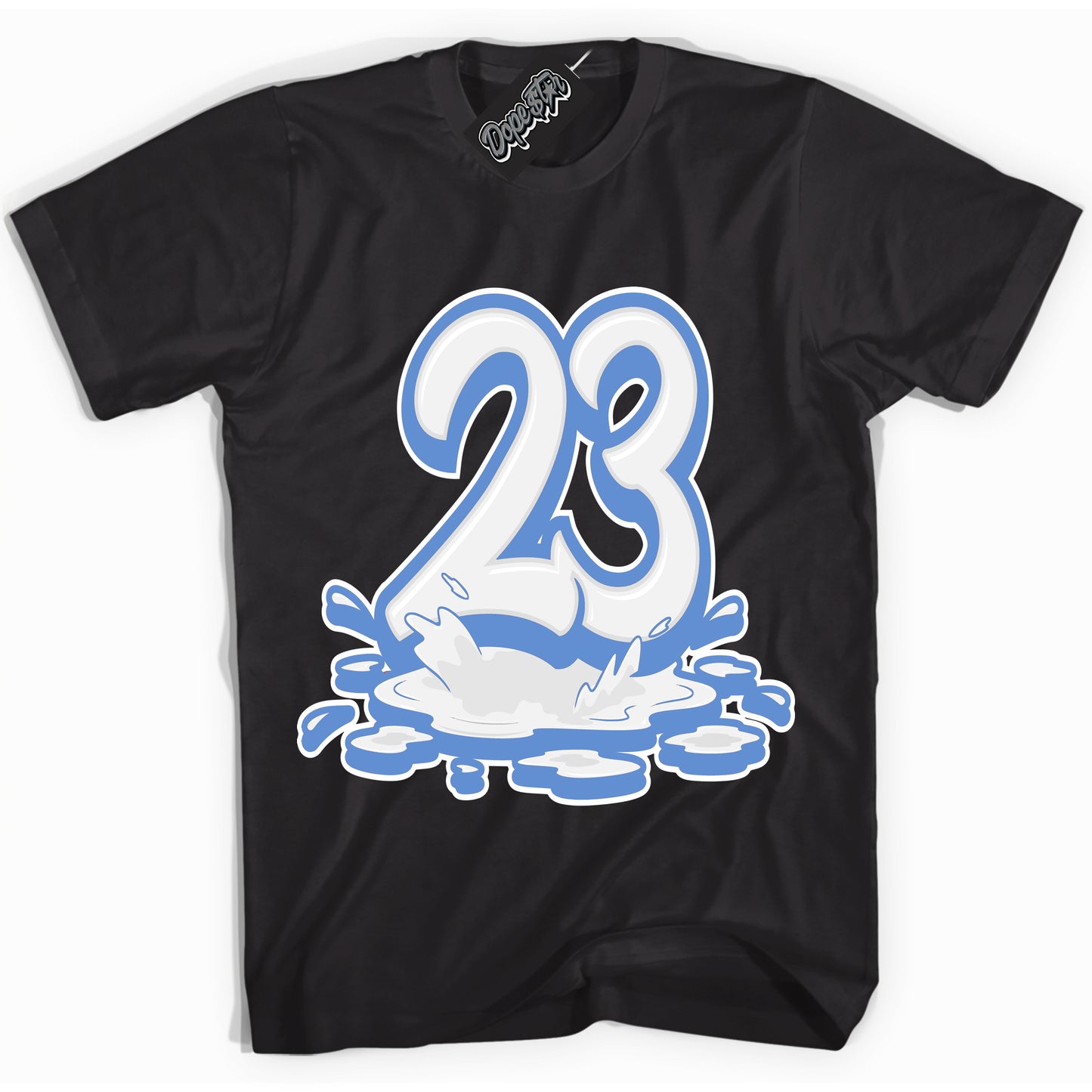 Cool Black Shirt with “ 23 Melting ” design that perfectly matches Polar Blue Dunk.
