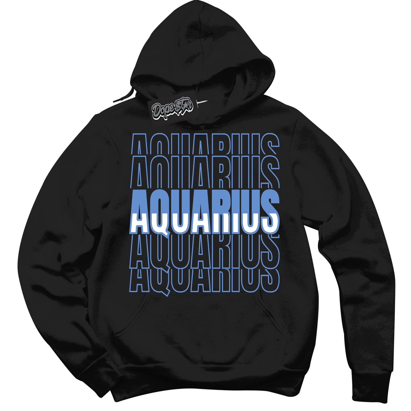 Cool Black Hoodie with “ Aquarius ” design that Perfectly Matches Polar Blue Dunk.