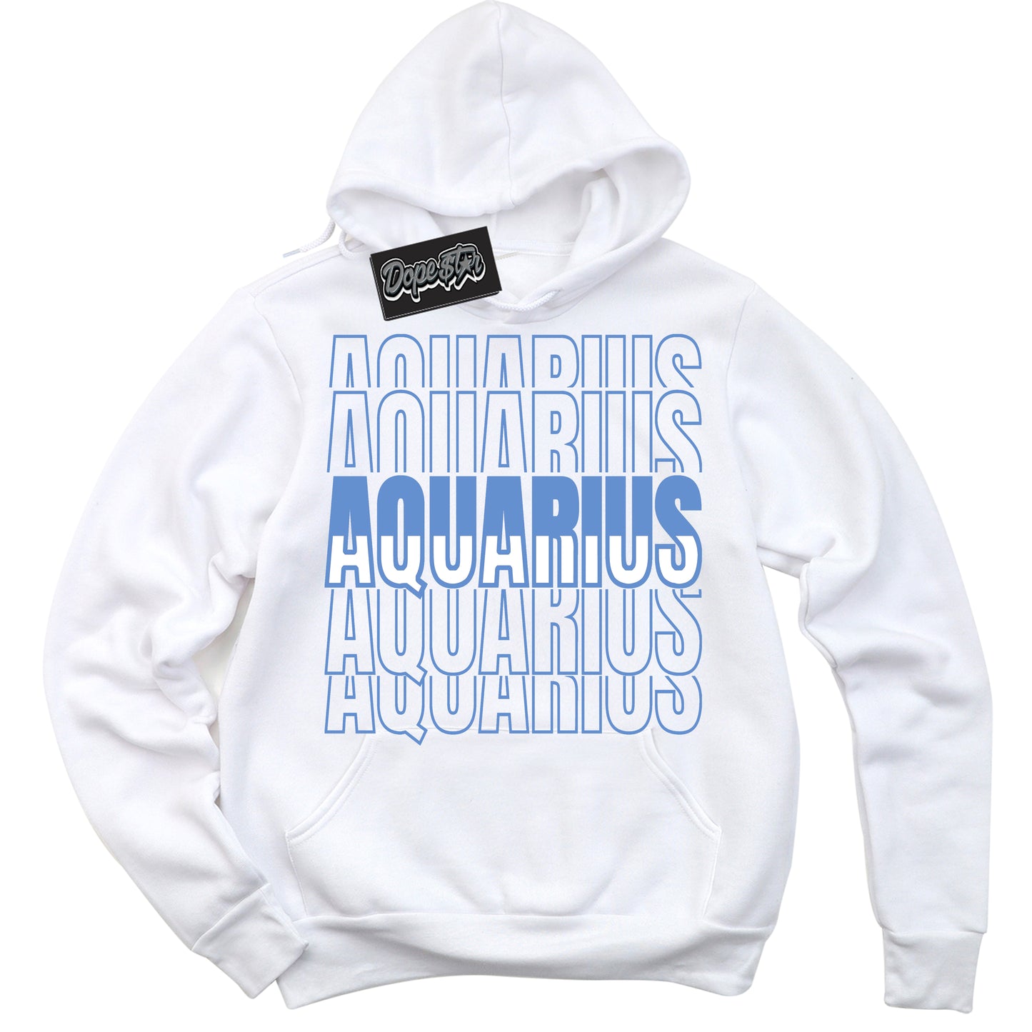 Cool White Hoodie with “ Aquarius ” design that Perfectly Matches Polar Blue Dunk.