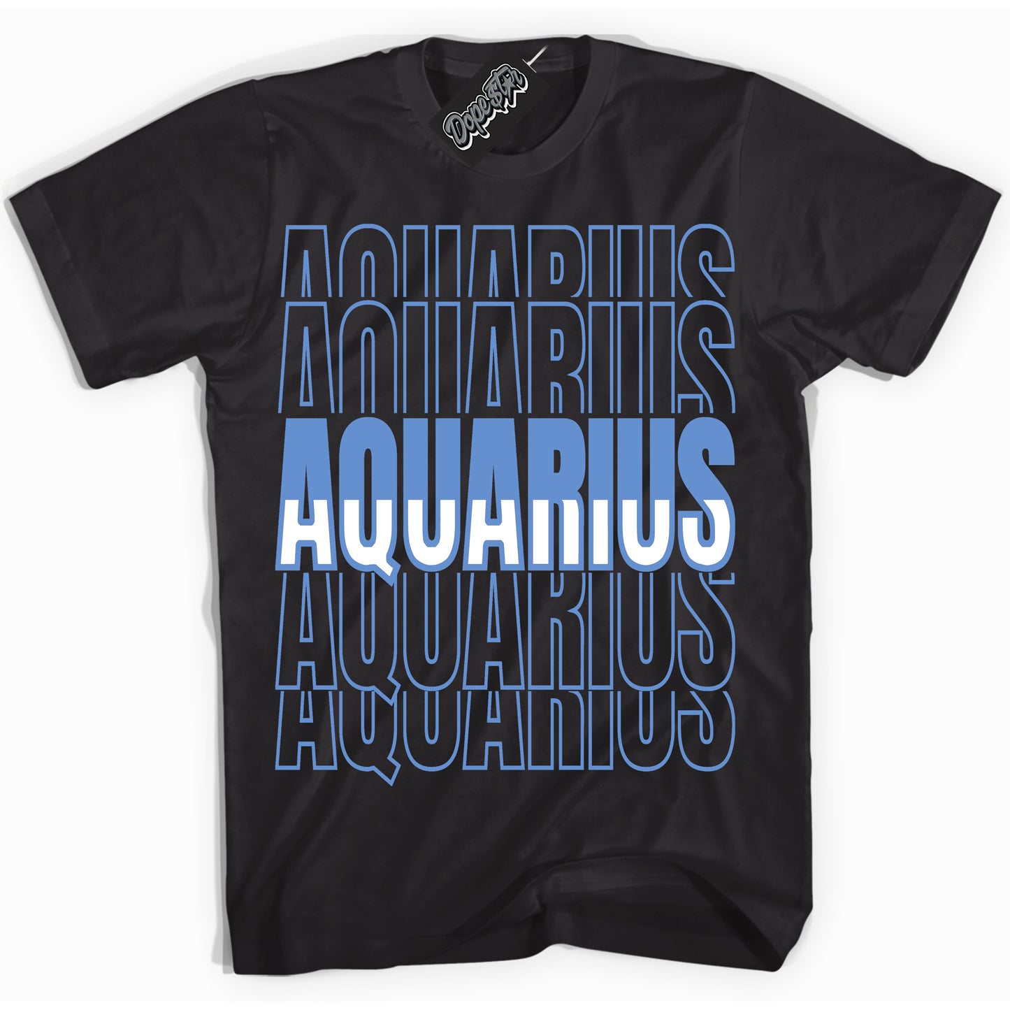 Cool Black Shirt with “ Aquarius ” design that perfectly matches Polar Blue Dunk.