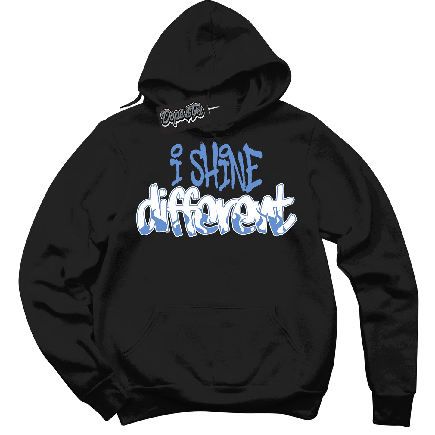 Cool Black Hoodie with “ I Shine Different ” design that Perfectly Matches Polar Blue Dunk.