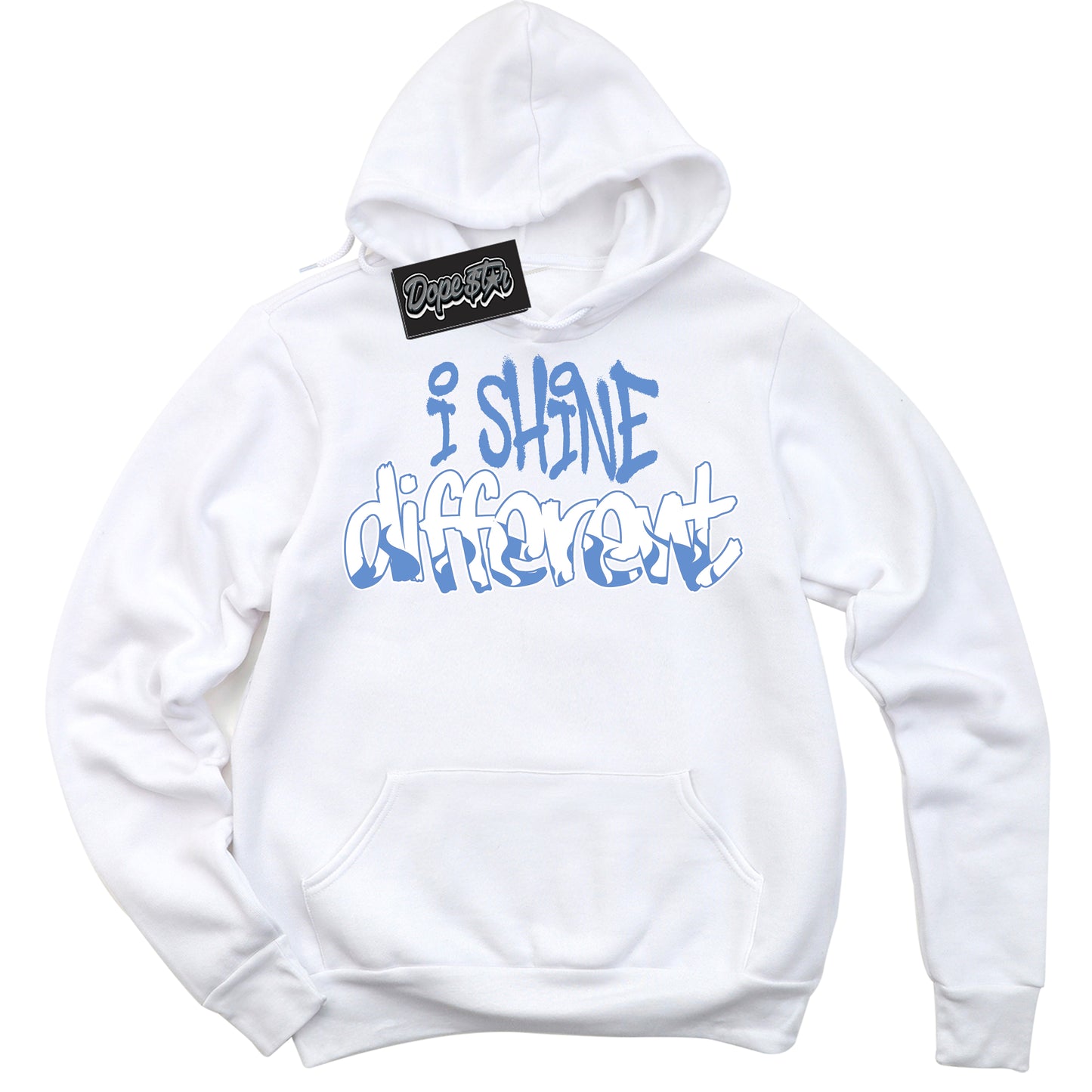 Cool White Hoodie with “ I Shine Different ” design that Perfectly Matches Polar Blue Dunk.