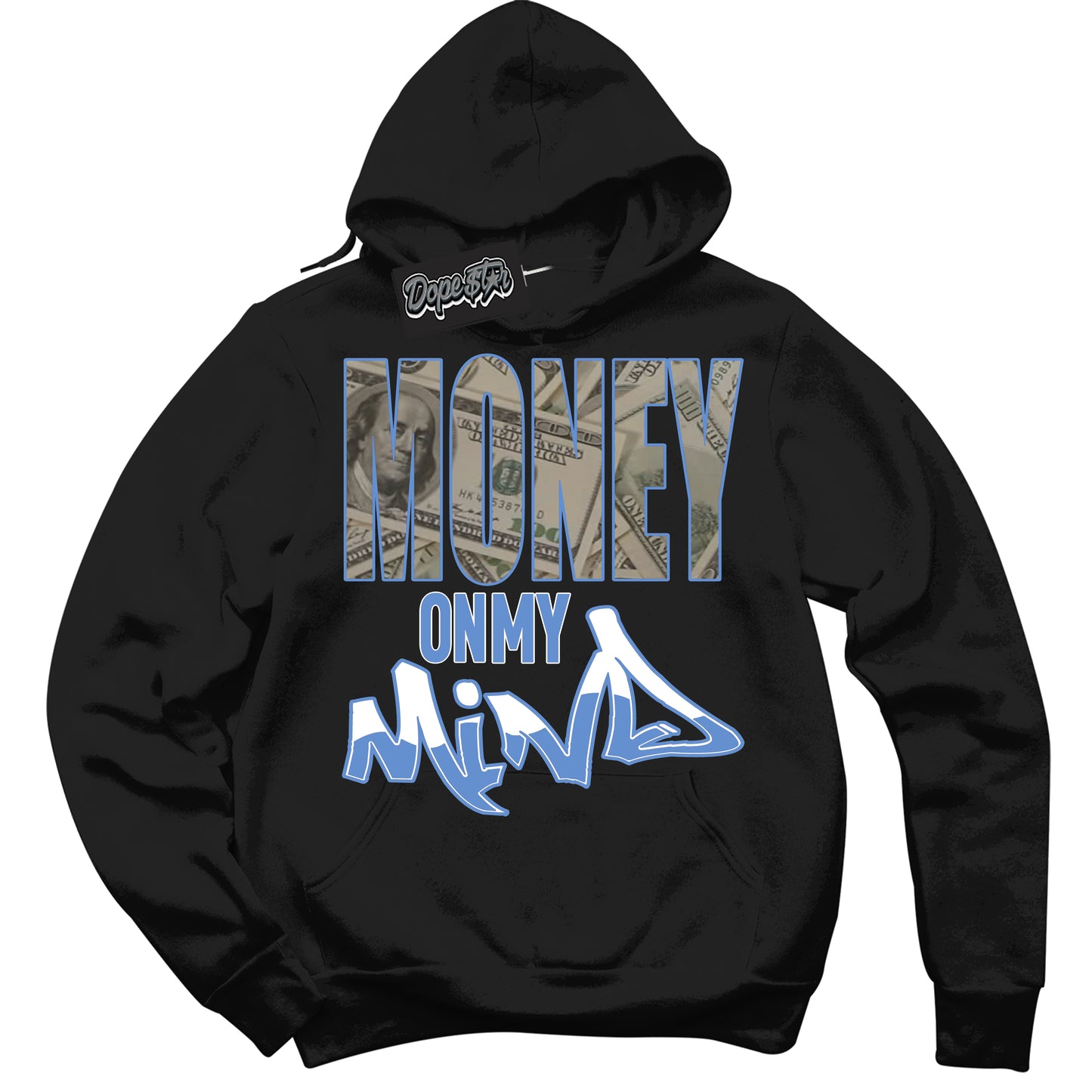 Cool Black Hoodie with “ Money On My Mind ” design that Perfectly Matches Polar Blue Dunk.