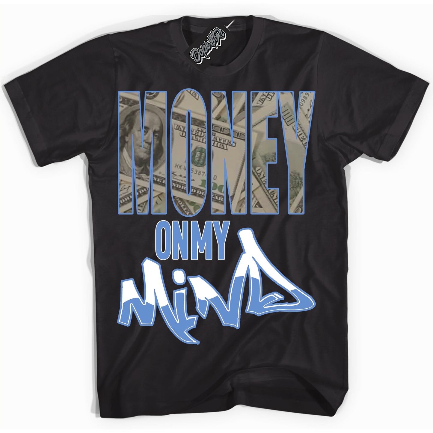 Cool Black Shirt with “ Money On My Mind ” design that perfectly matches Polar Blue Dunk.