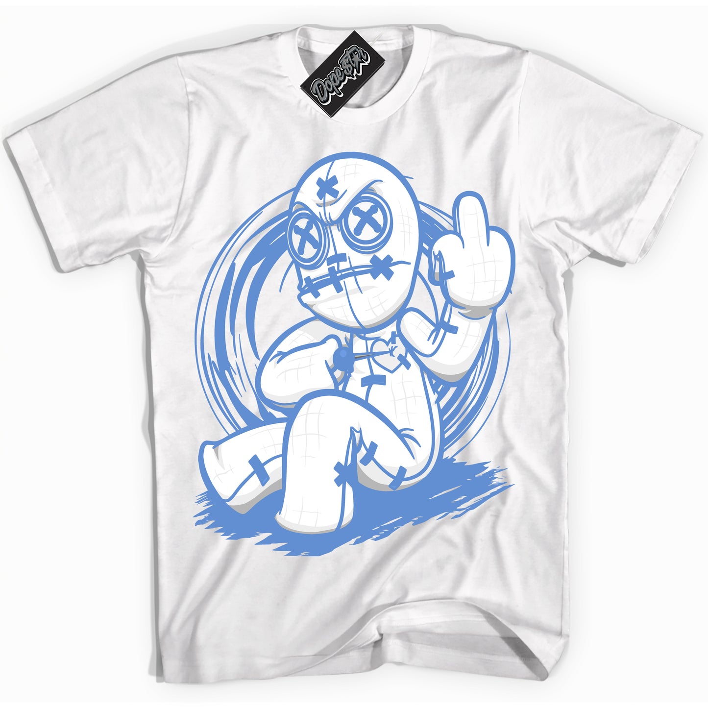 Cool White Shirt with “ Voodoo Doll ” design that perfectly matches Polar Blue Dunk.