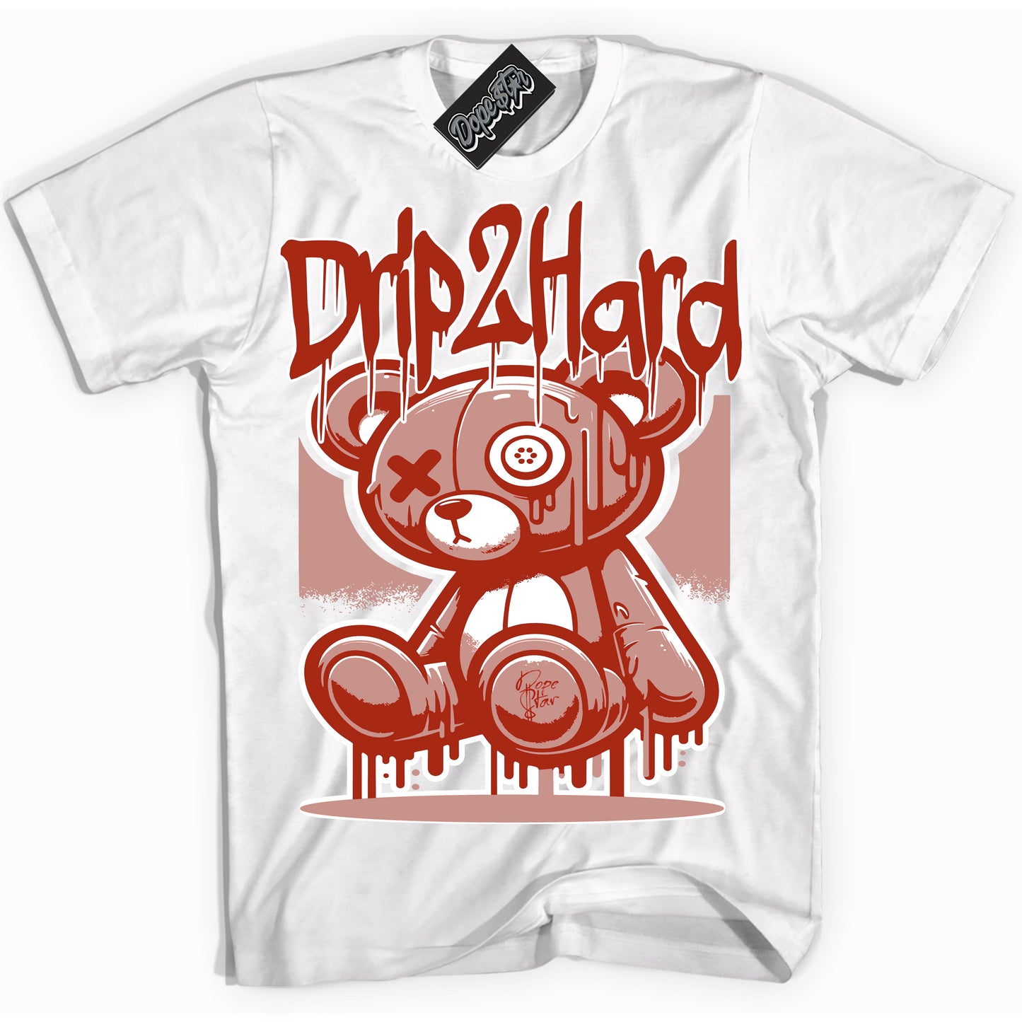 Cool White Shirt with “ Drip 2 Hard” design that perfectly matches Red Stardust Dunk.