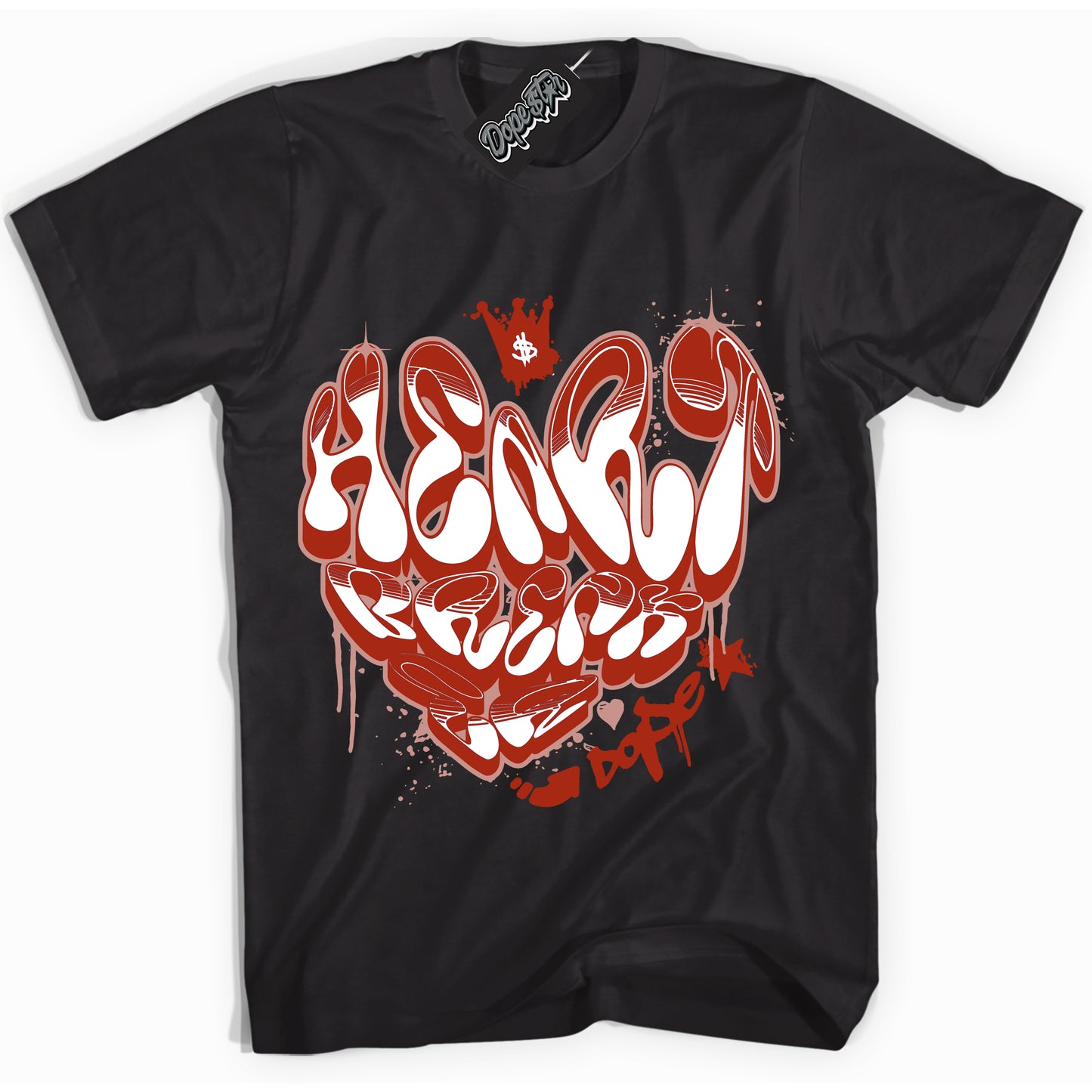Cool Black Shirt with “Heartbreaker Graffiti” design that perfectly matches Red Stardust Dunk.