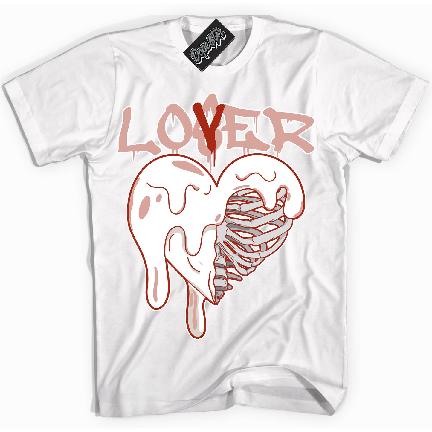 Cool White Shirt with “Lover Loser” design that perfectly matches Red Stardust Dunk.