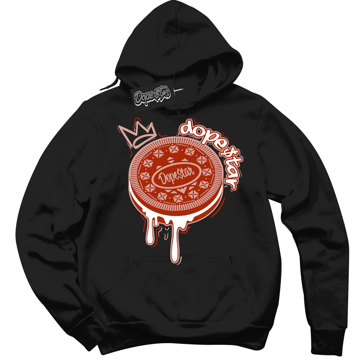 Cool Black Hoodie with “ Oreo DS” design that Perfectly Matches Red Stardust Dunk.