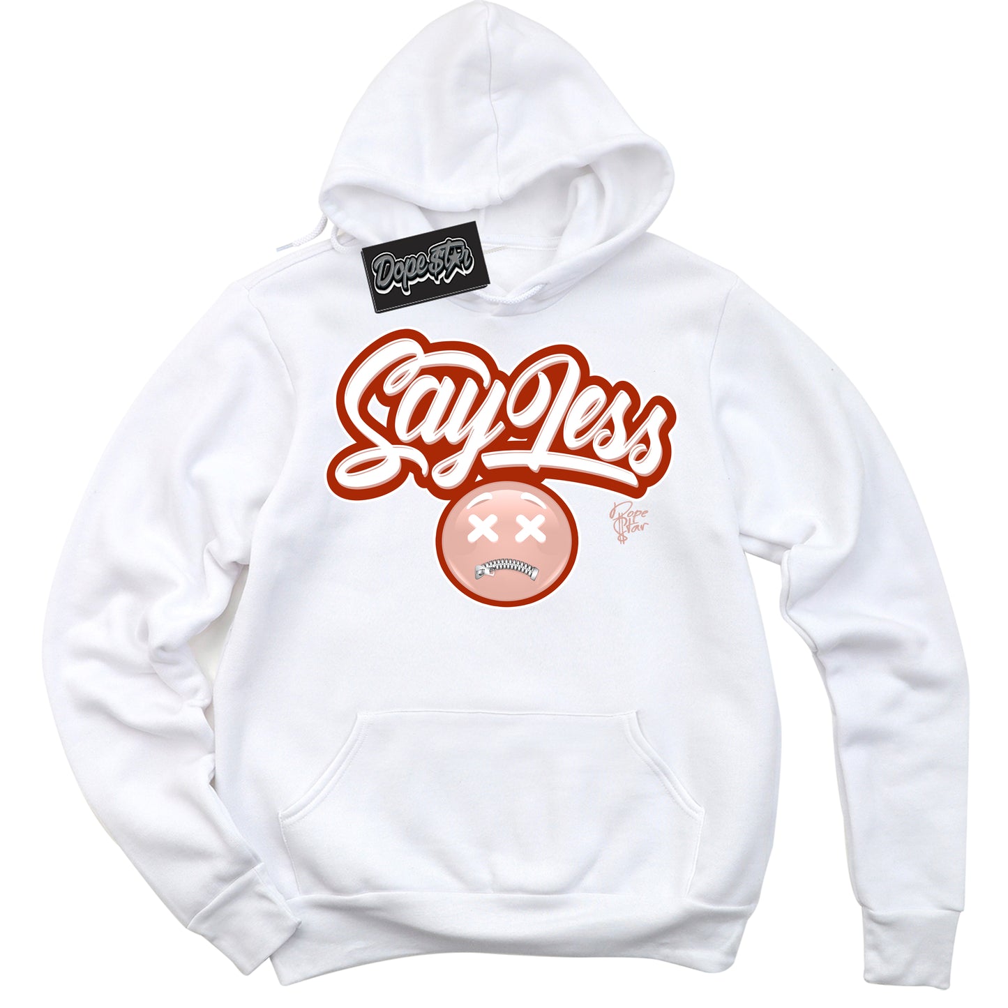 Cool White Hoodie with “ Say Less” design that Perfectly Matches Red Stardust Dunk.