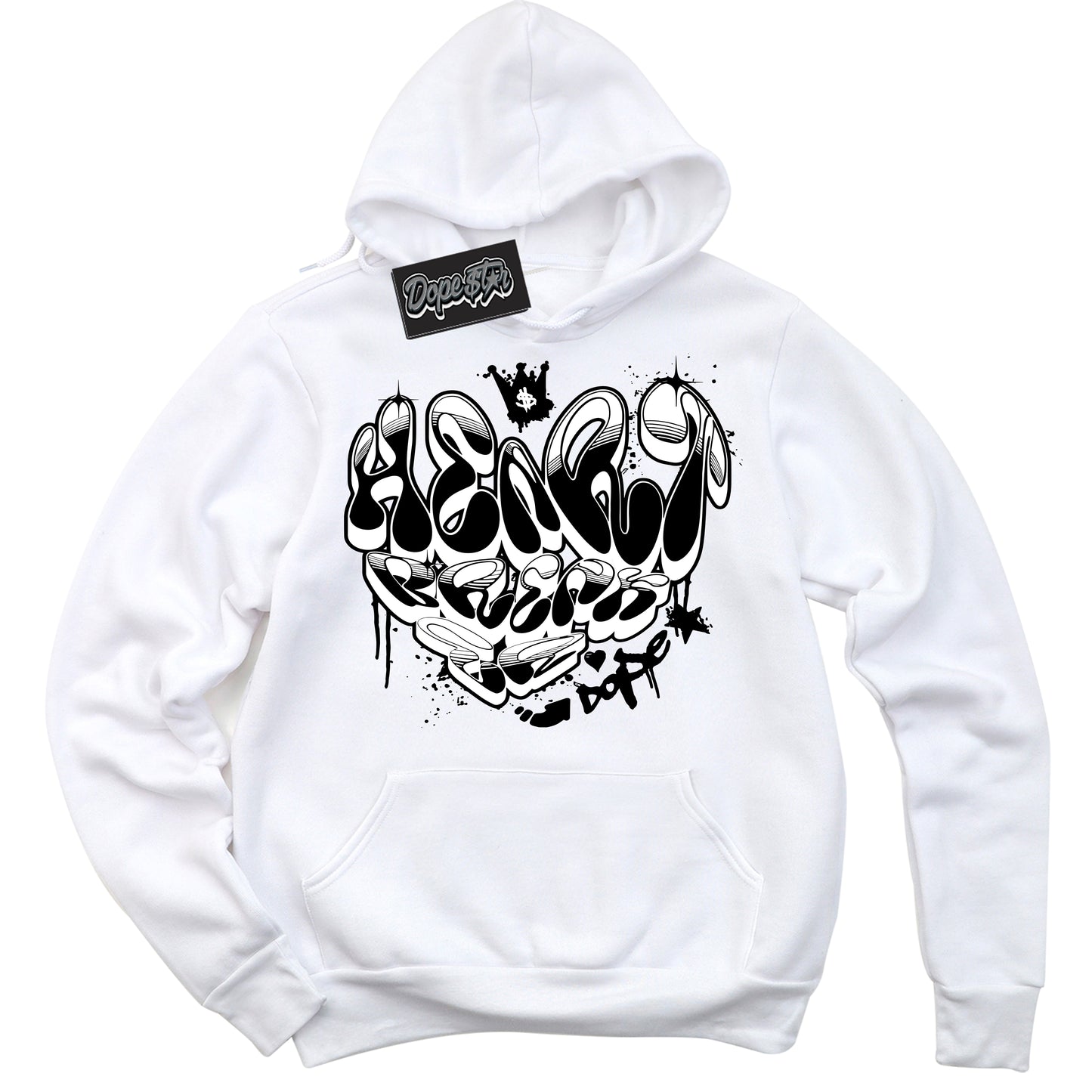 Cool White Hoodie with “Heartbreaker Graffiti” design that Perfectly Matches Suede Panda Dunk.