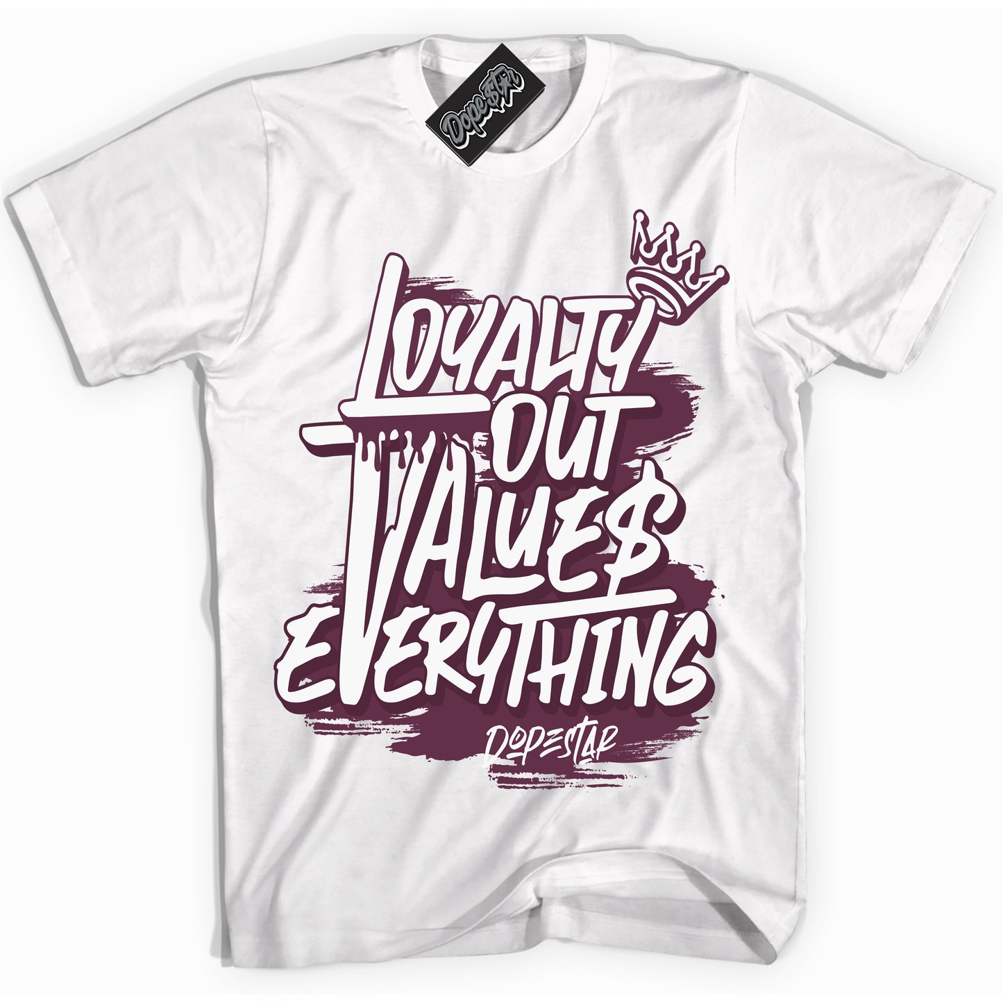 Cool White Shirt with “ Loyalty Out Values Everything” design that perfectly matches White Viotech Dunks.