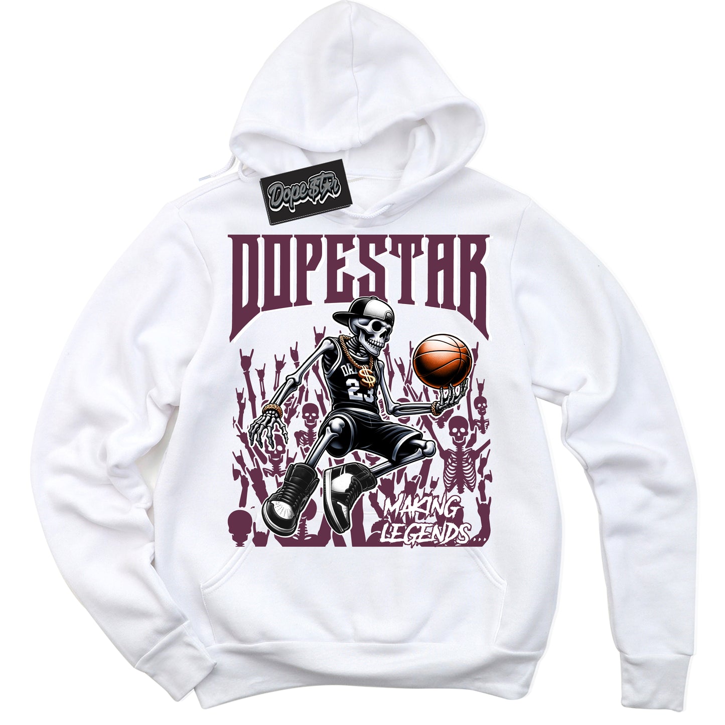 Cool White Hoodie with “ Making Legends” design that Perfectly Matches White Viotech Dunks.