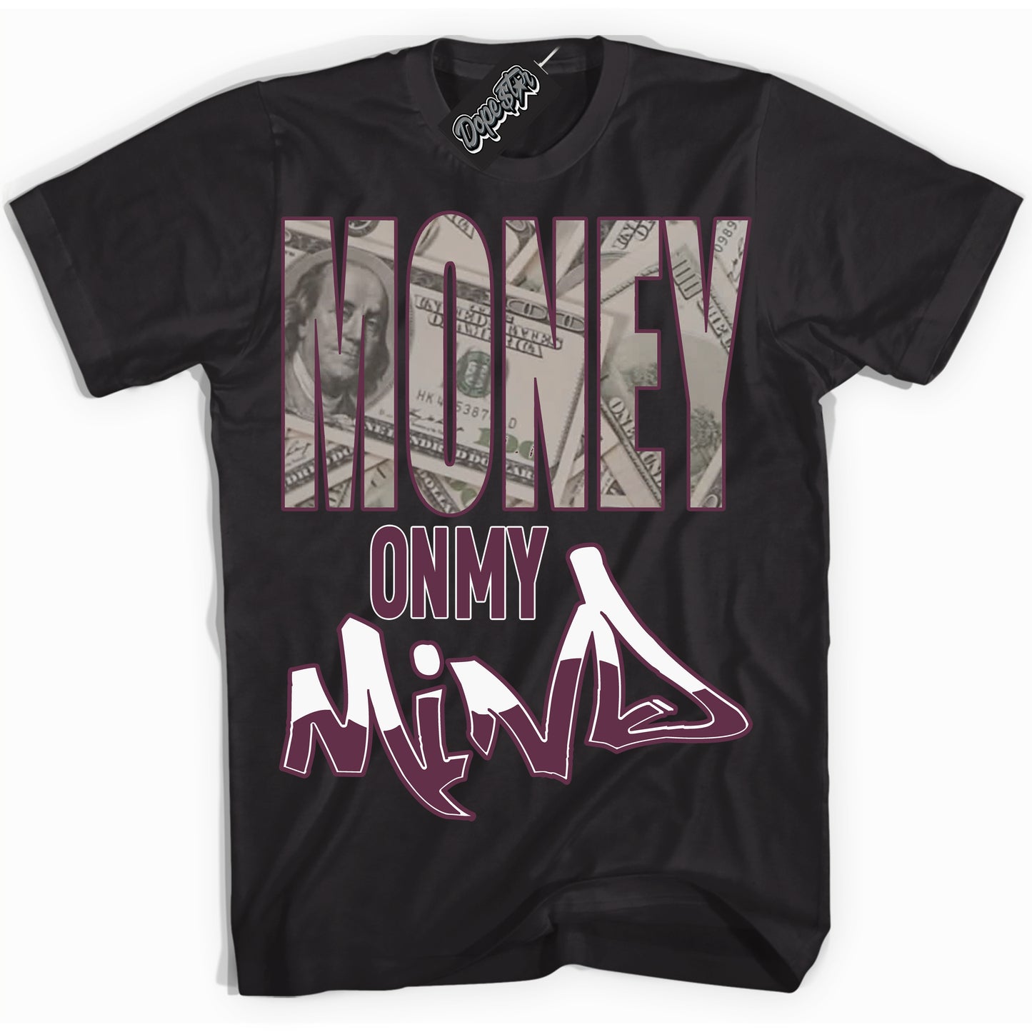 Cool Black Shirt with “ Money On My Mind” design that perfectly matches White Viotech Dunks.