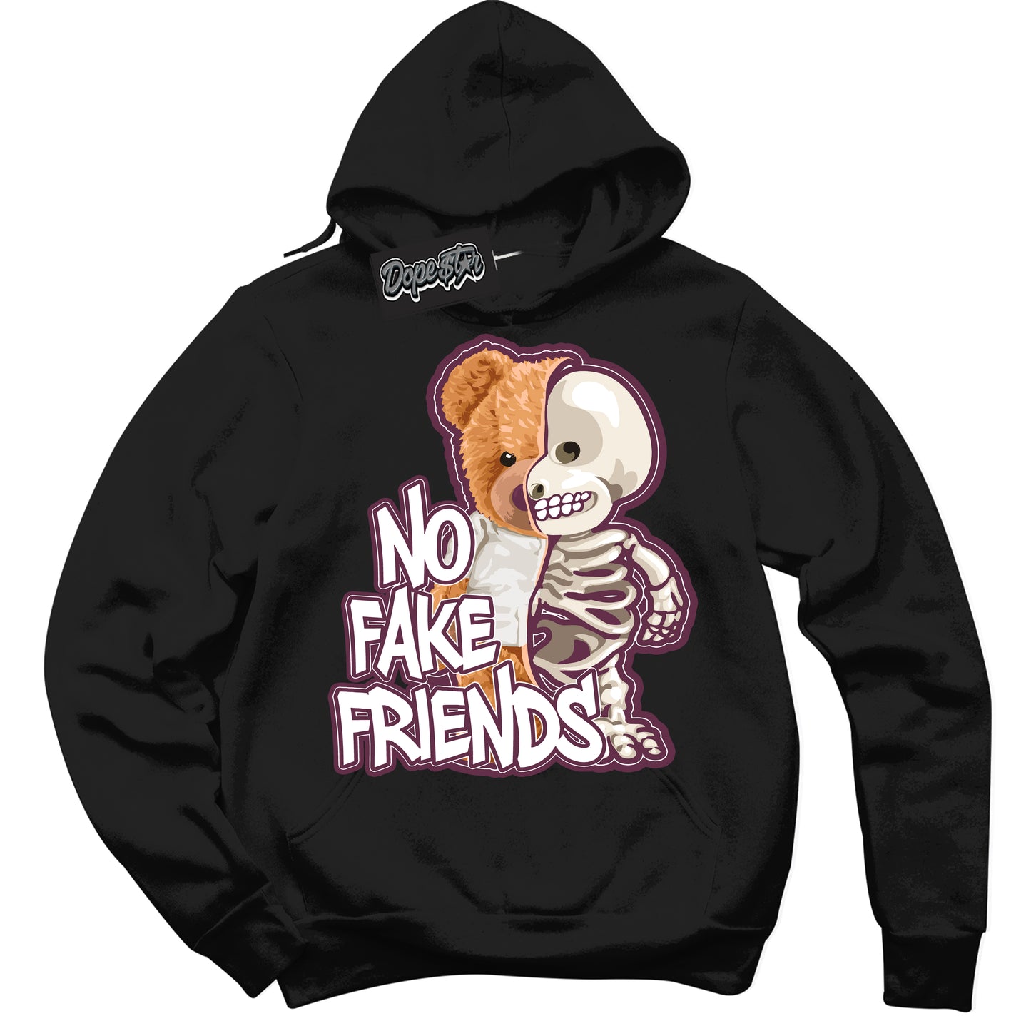 Cool Black Hoodie with “ No Fake Friends” design that Perfectly Matches White Viotech Dunks.
