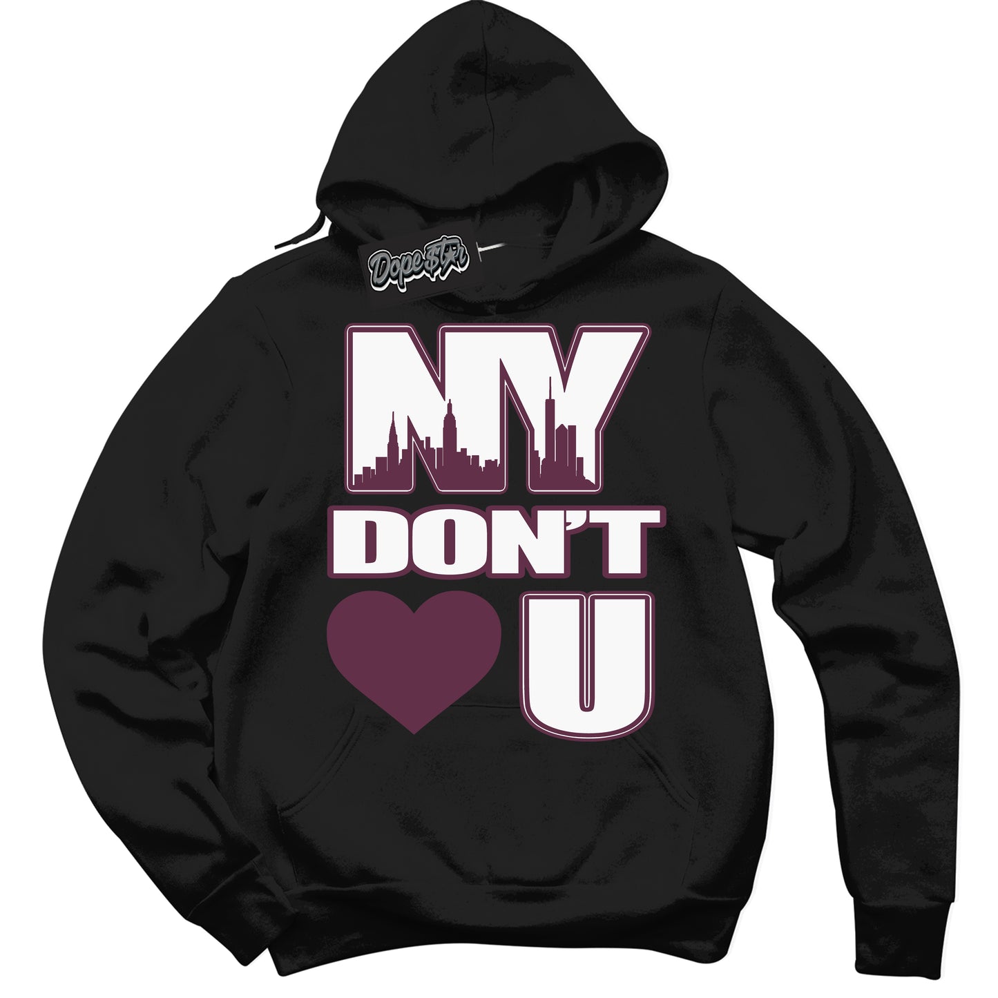 Cool Black Hoodie with “ NY Don't Love You” design that Perfectly Matches White Viotech Dunks.