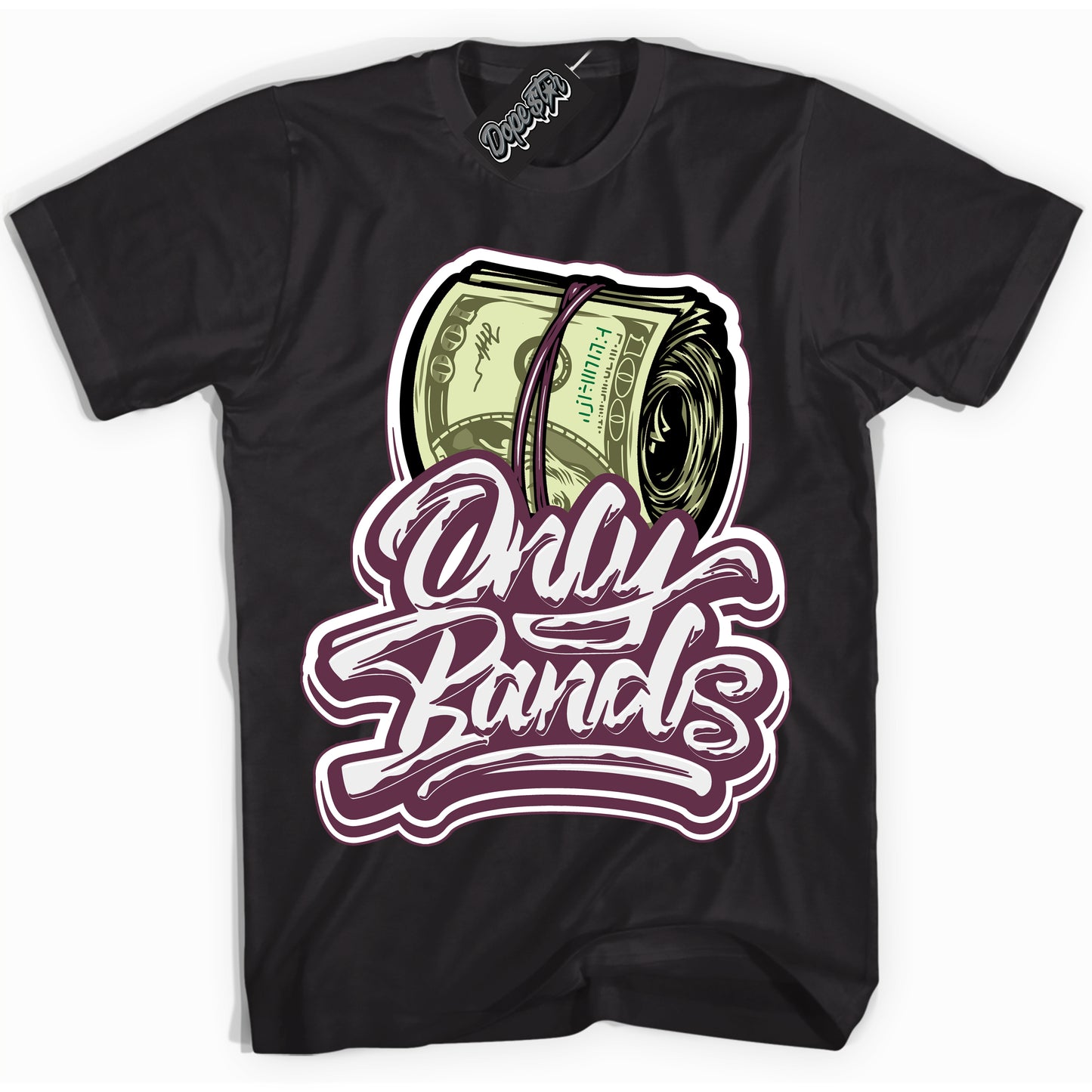 Cool Black Shirt with “ Only Bands” design that perfectly matches White Viotech Dunks.