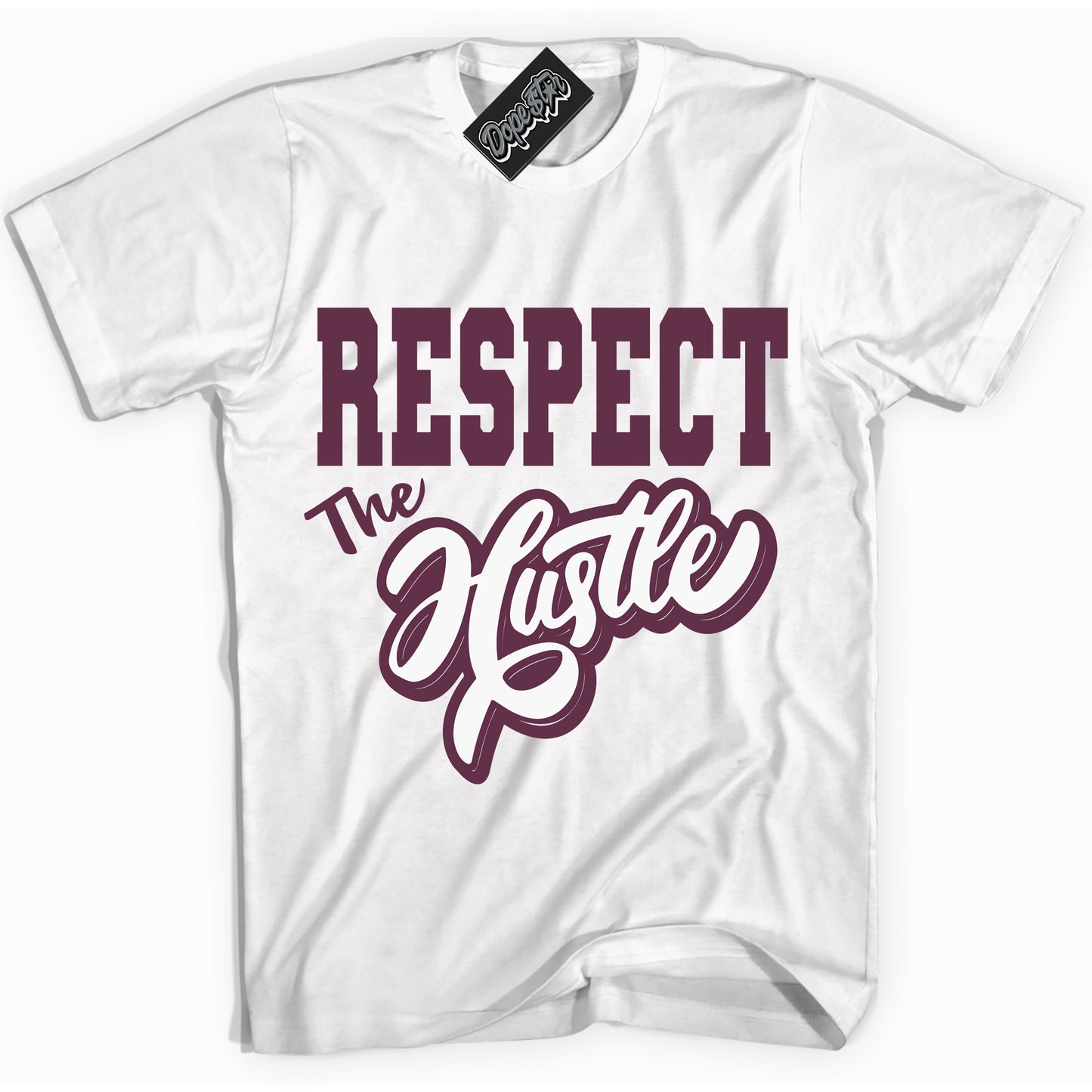 Cool White Shirt with “ Respect The Hustle” design that perfectly matches White Viotech Dunks.
