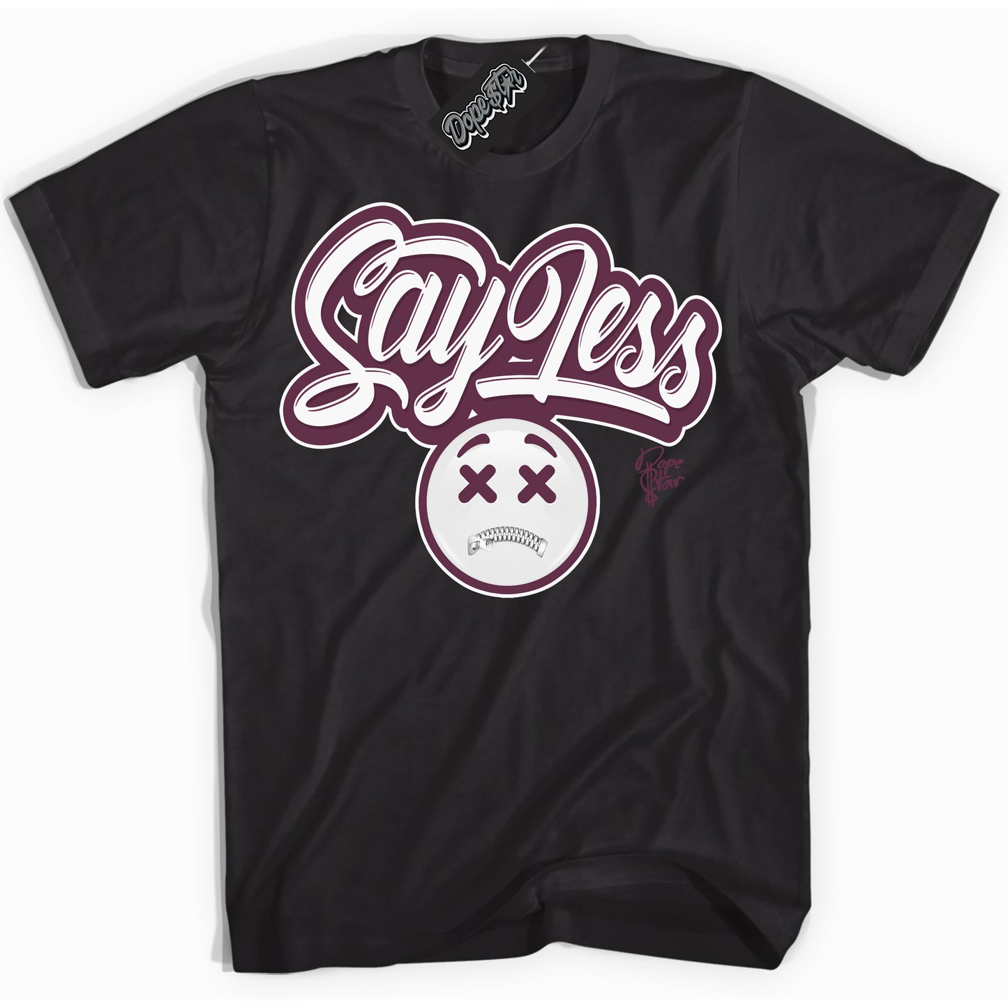 Cool Black Shirt with “ Say Less” design that perfectly matches White Viotech Dunks.