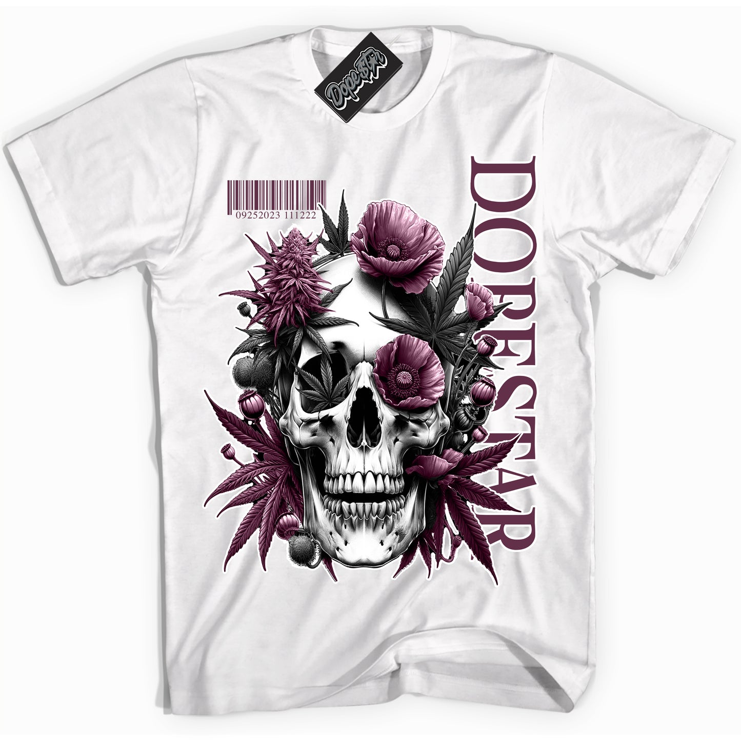 Cool White Shirt with “ Skull Poppies” design that perfectly matches White Viotech Dunks.
