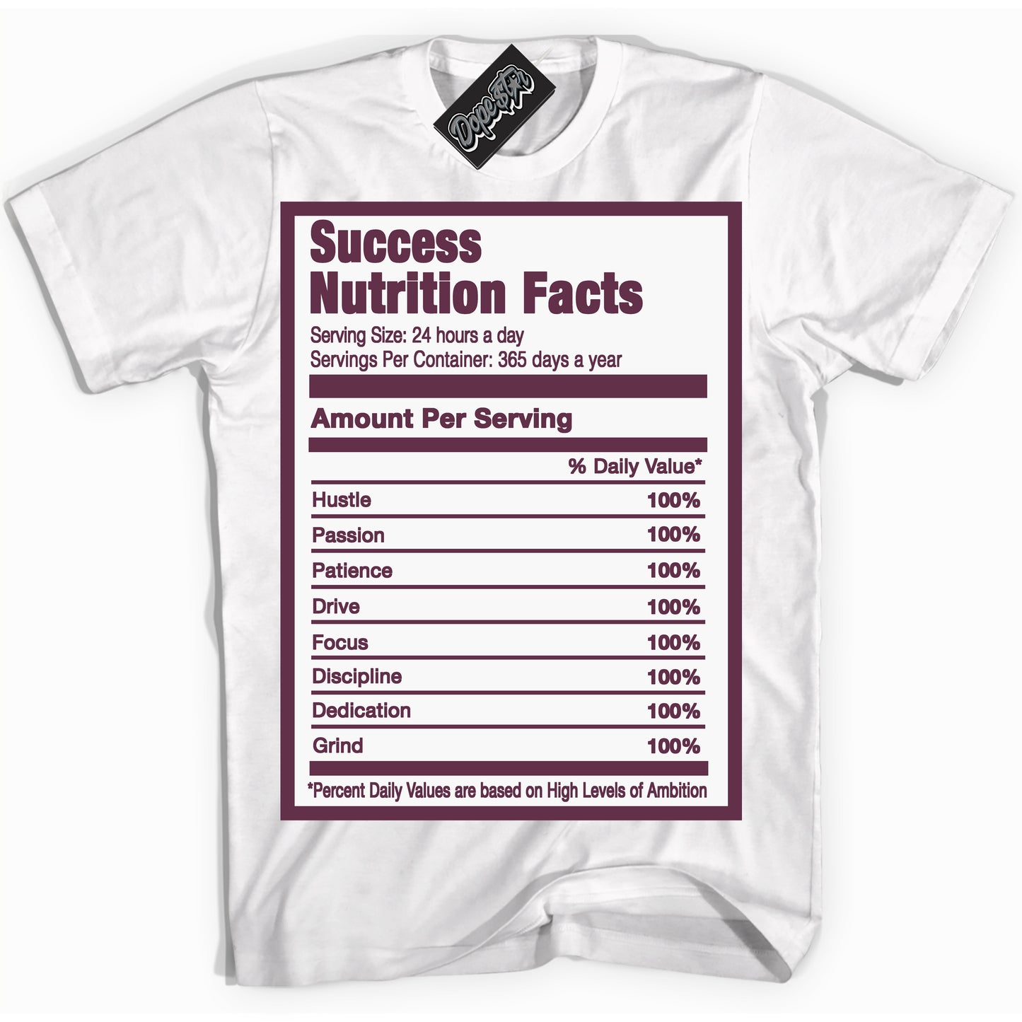 Cool White Shirt with “ Success Nutrition” design that perfectly matches White Viotech Dunks.