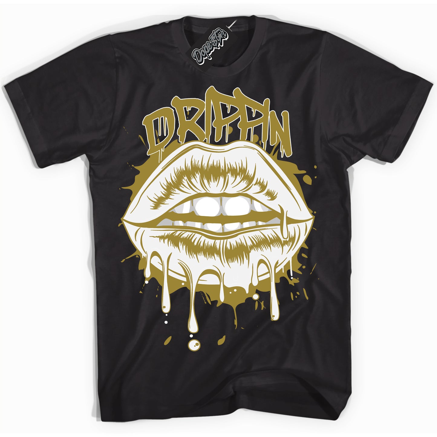 Cool Black Shirt with “Drippin” design that perfectly matches Pacific Moss Dunks.
