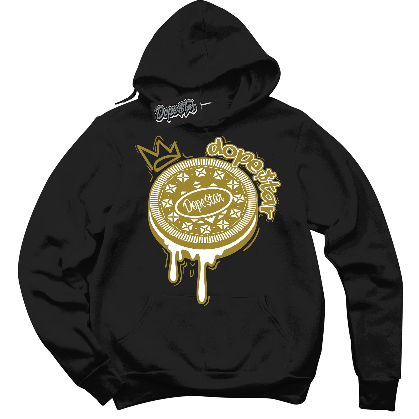 Cool Black Hoodie with “Oreo DS” design that Perfectly Matches Pacific Moss Dunks.