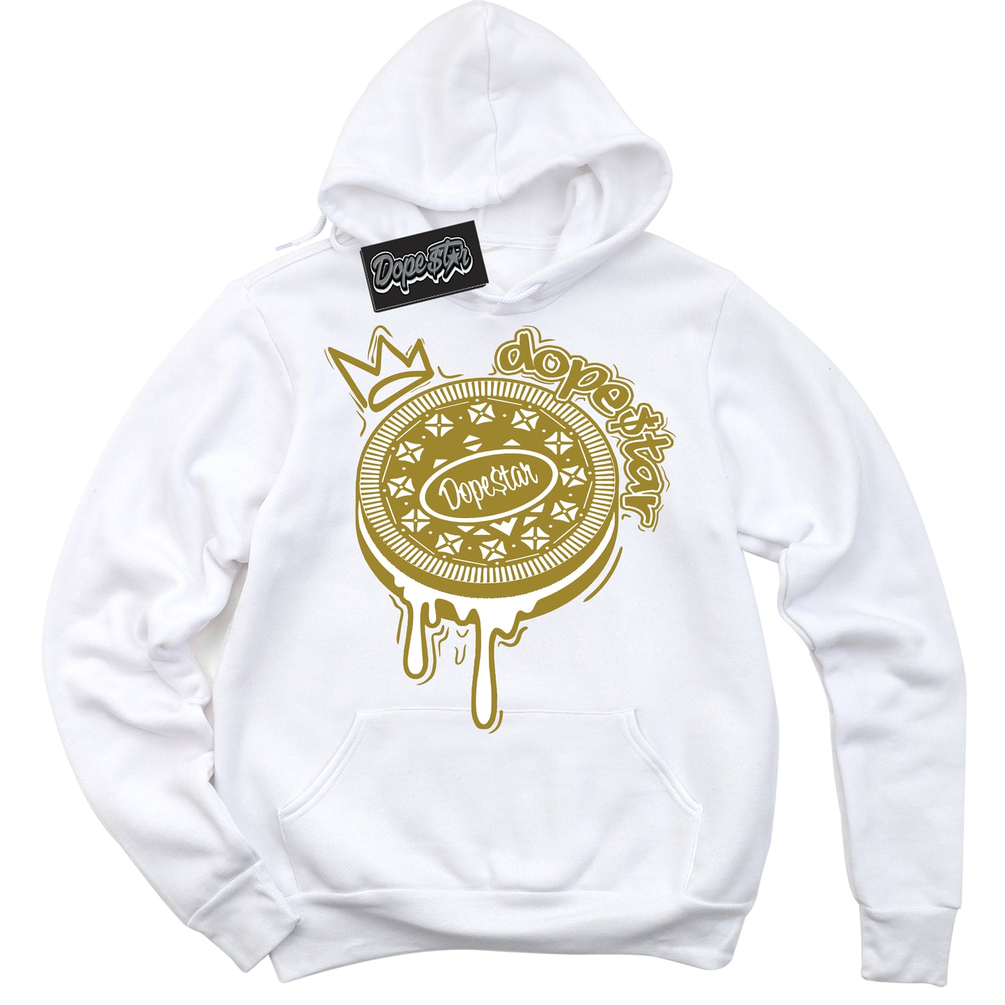 Cool White Hoodie with “Oreo DS” design that Perfectly Matches Pacific Moss Dunks.