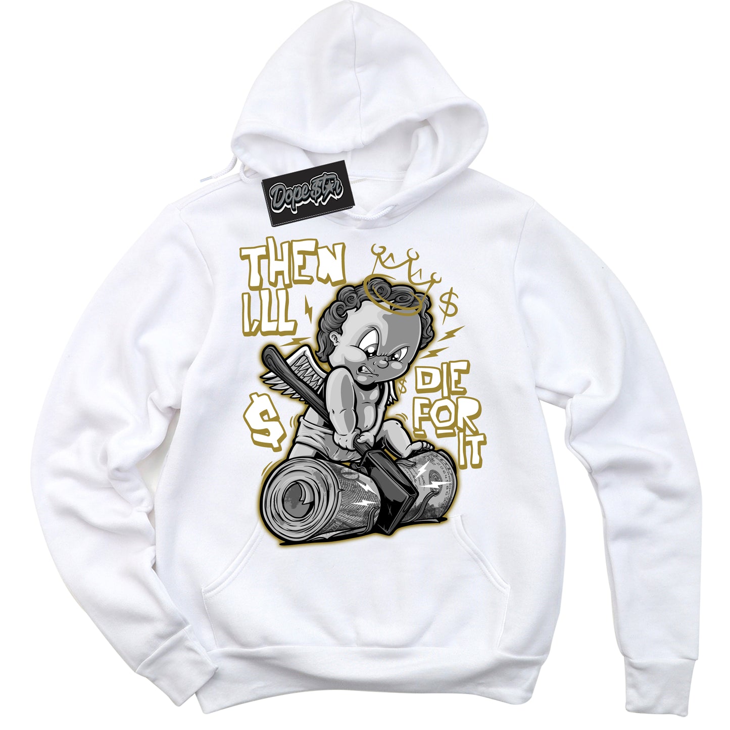 Cool White Hoodie with “Then I'll” design that Perfectly Matches Pacific Moss Dunks.